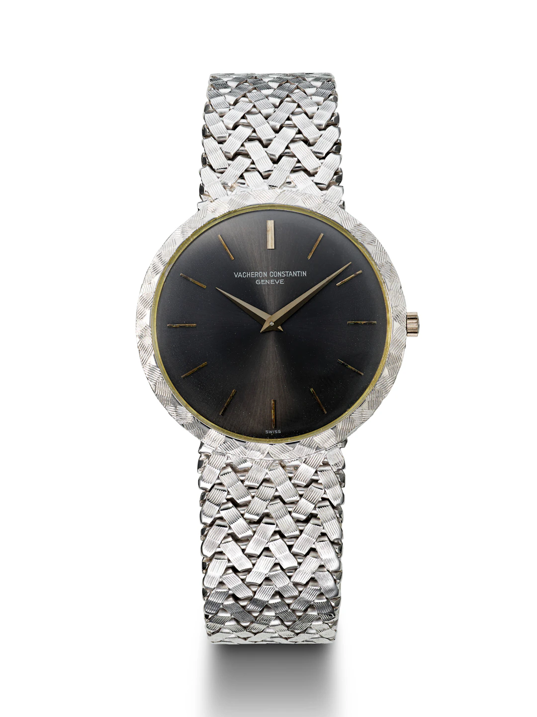 Vacheron Constantin, White Gold Wristwatch with Textured Bracelet, Ref. 6352