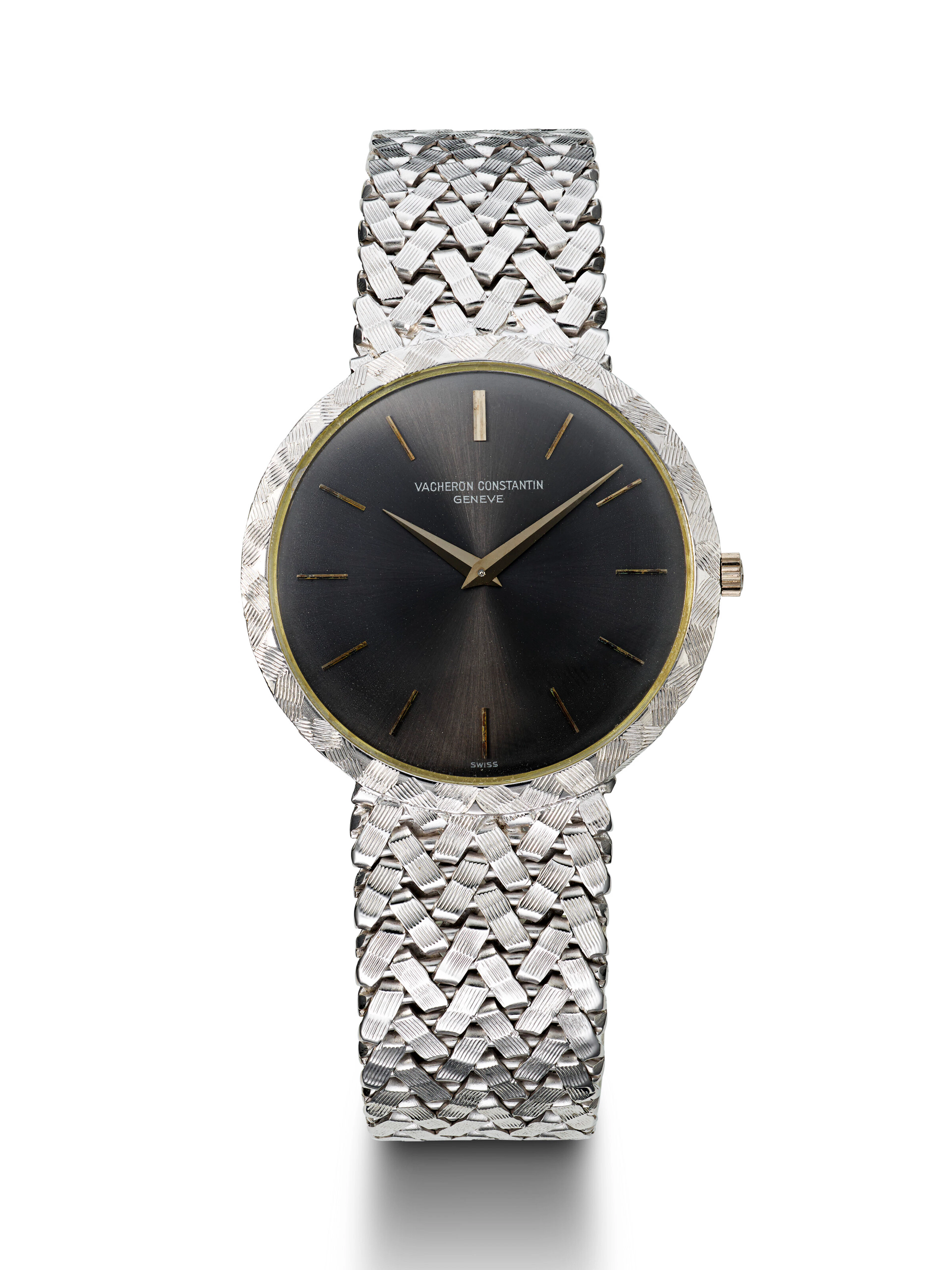 Vacheron Constantin, White Gold Wristwatch with Textured Bracelet, Ref. 6352