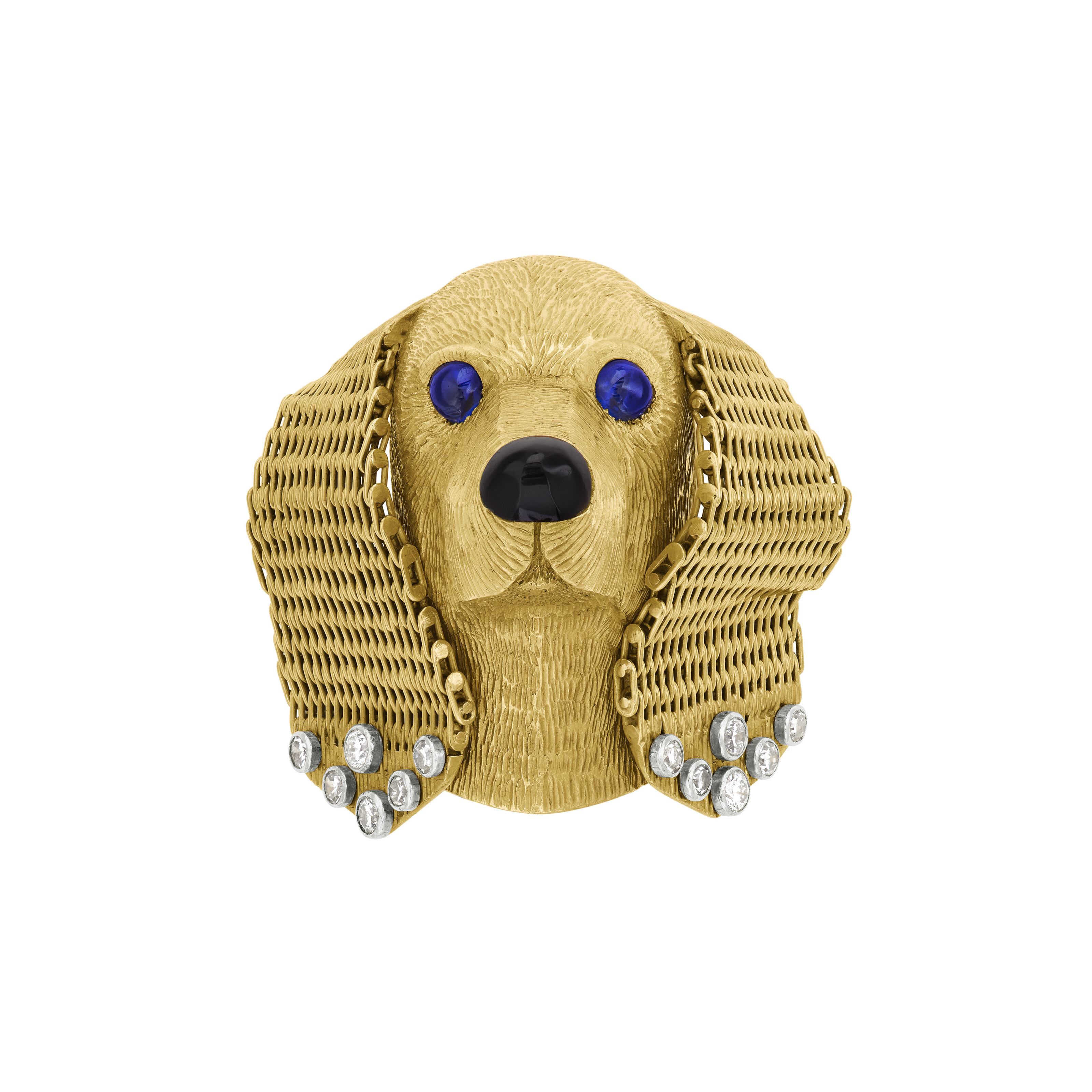 Cartier Sapphire, Onyx and Diamond Dog Brooch