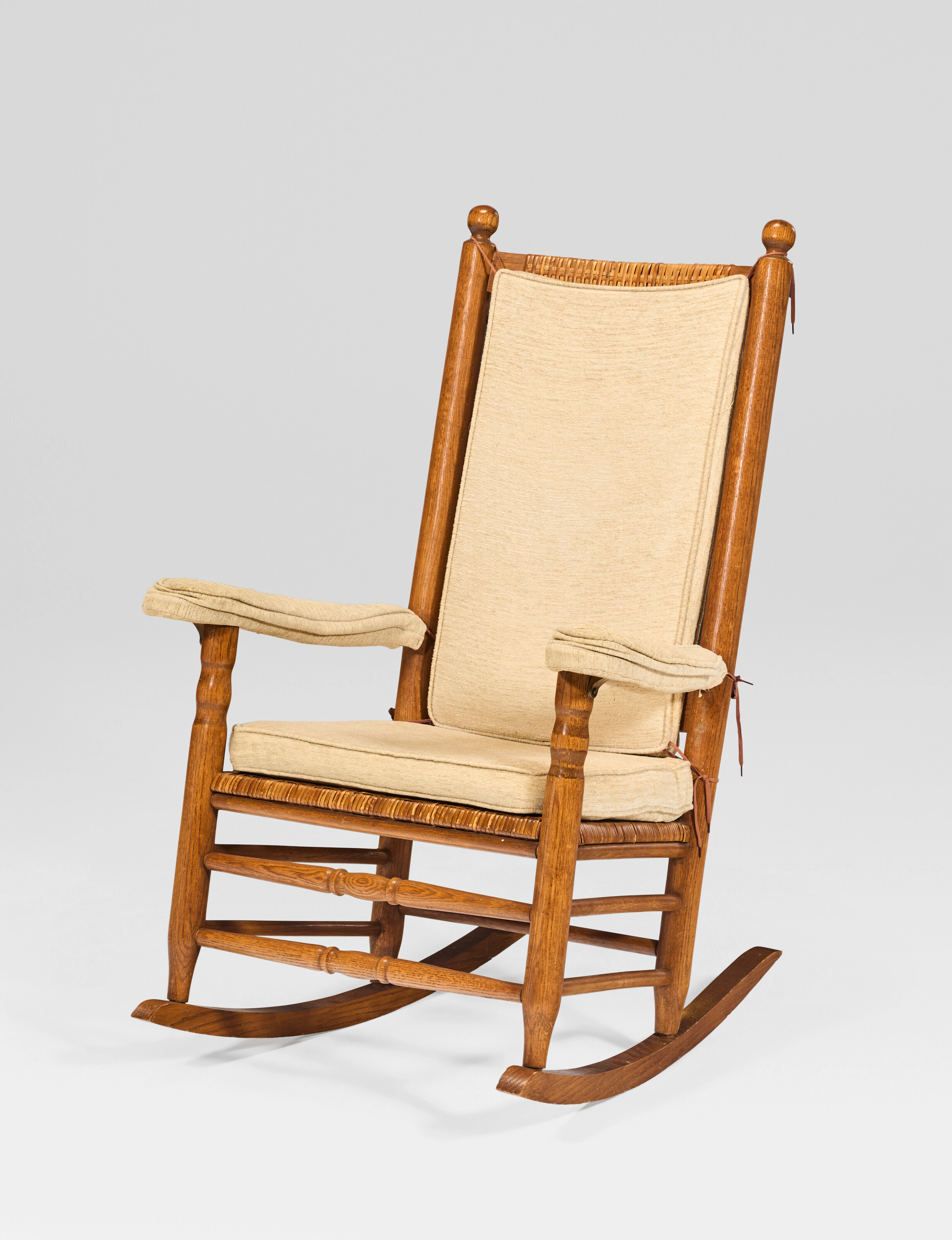 A President John F. Kennedy Rush-Seated Oak Rocking Chair