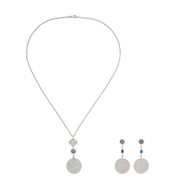 Ileana Makri Set of Diamond, Sapphire and Coloured Sapphire Jewellery
