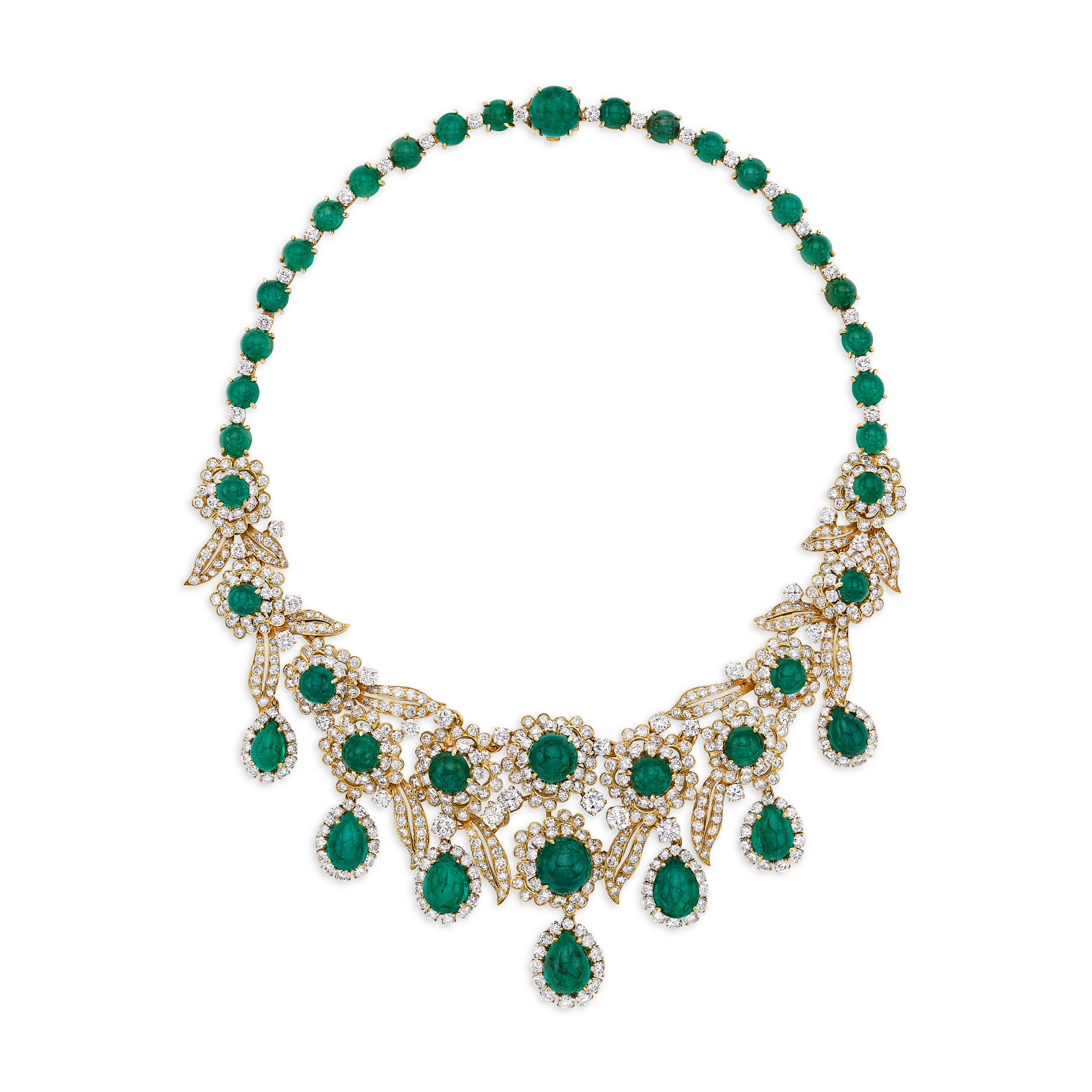 David Webb Emerald and Diamond Necklace