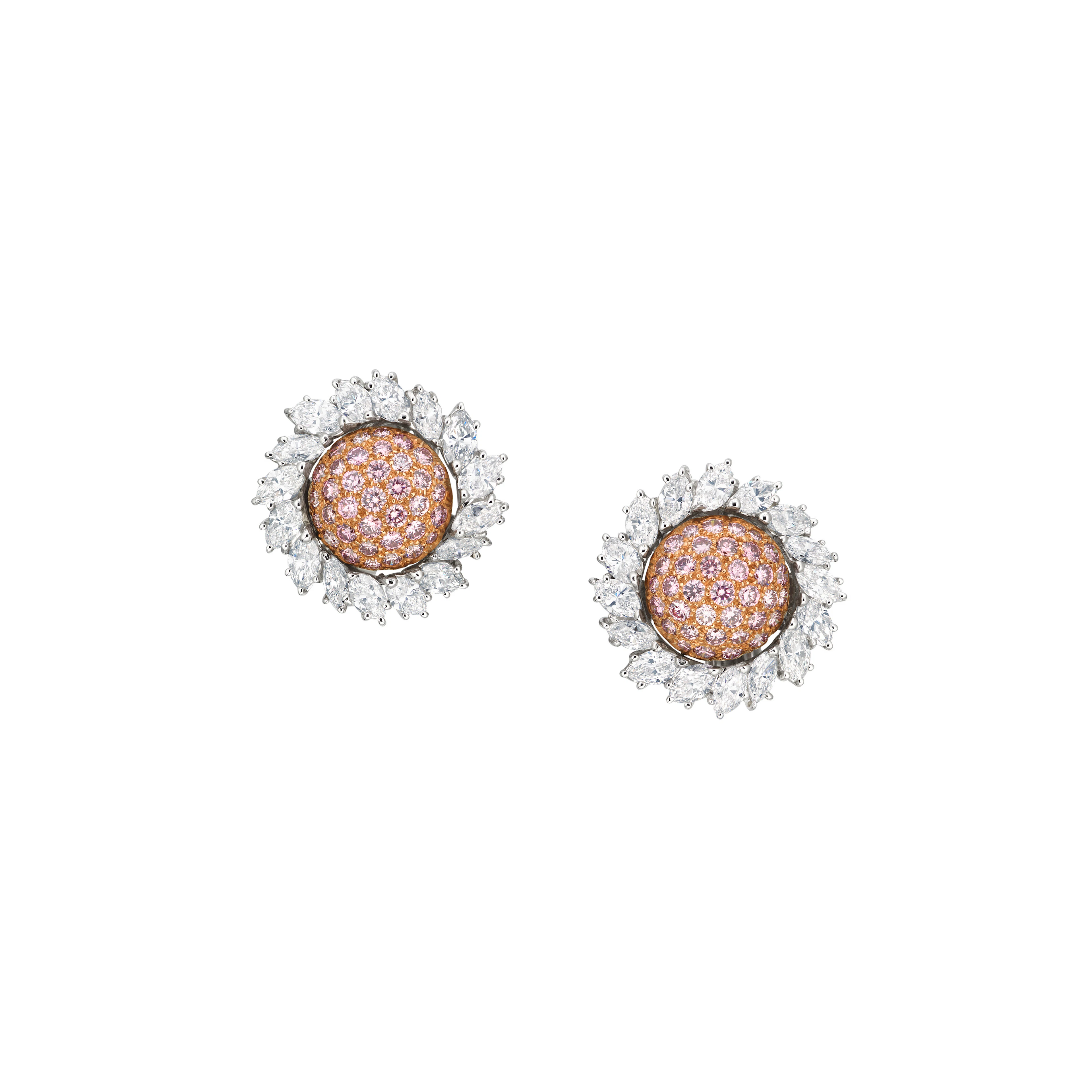 HARRY WINSTON DIAMOND AND COLOURED DIAMOND EARRINGS