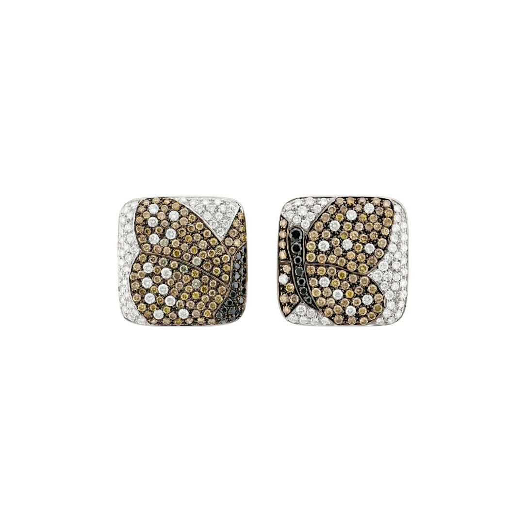 Gavello Pair of Coloured Diamond and Diamond Earrings