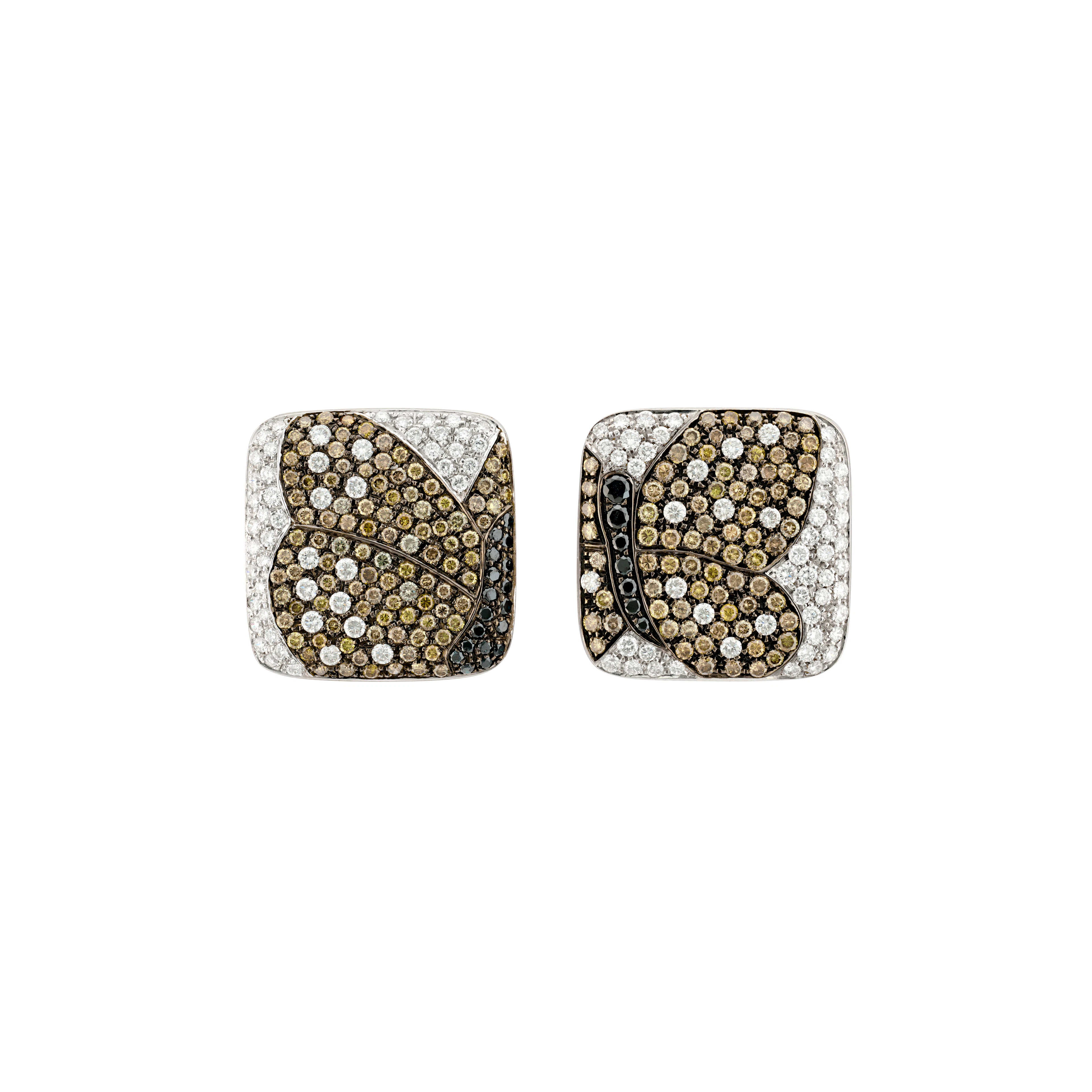 Gavello Pair of Coloured Diamond and Diamond Earrings