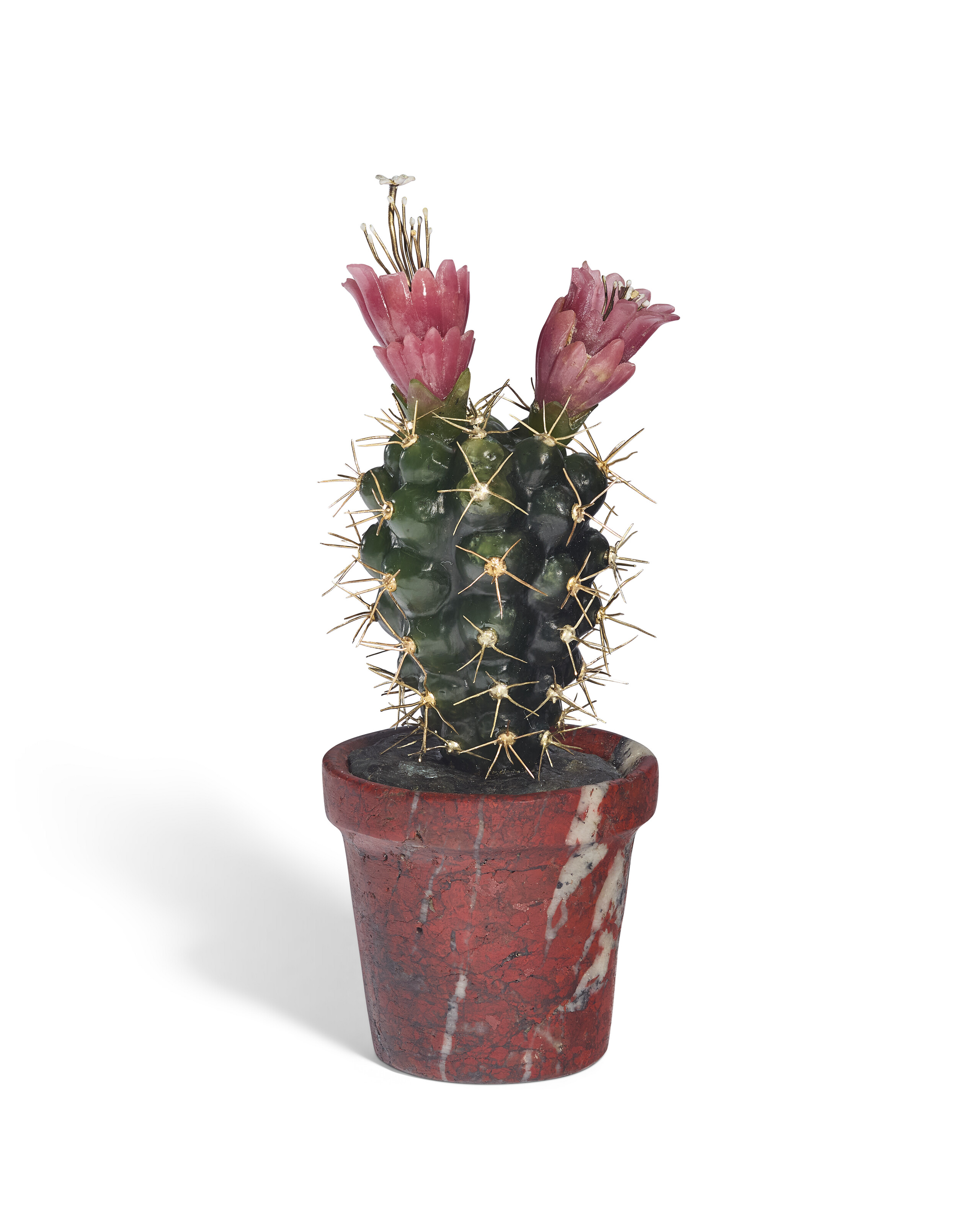 An Enamel, Gold and Hardstone Study of a Cactus