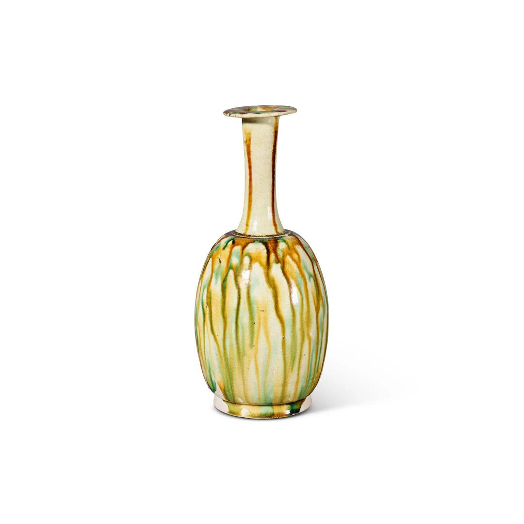 A Sancai -Glazed Bottle Vase