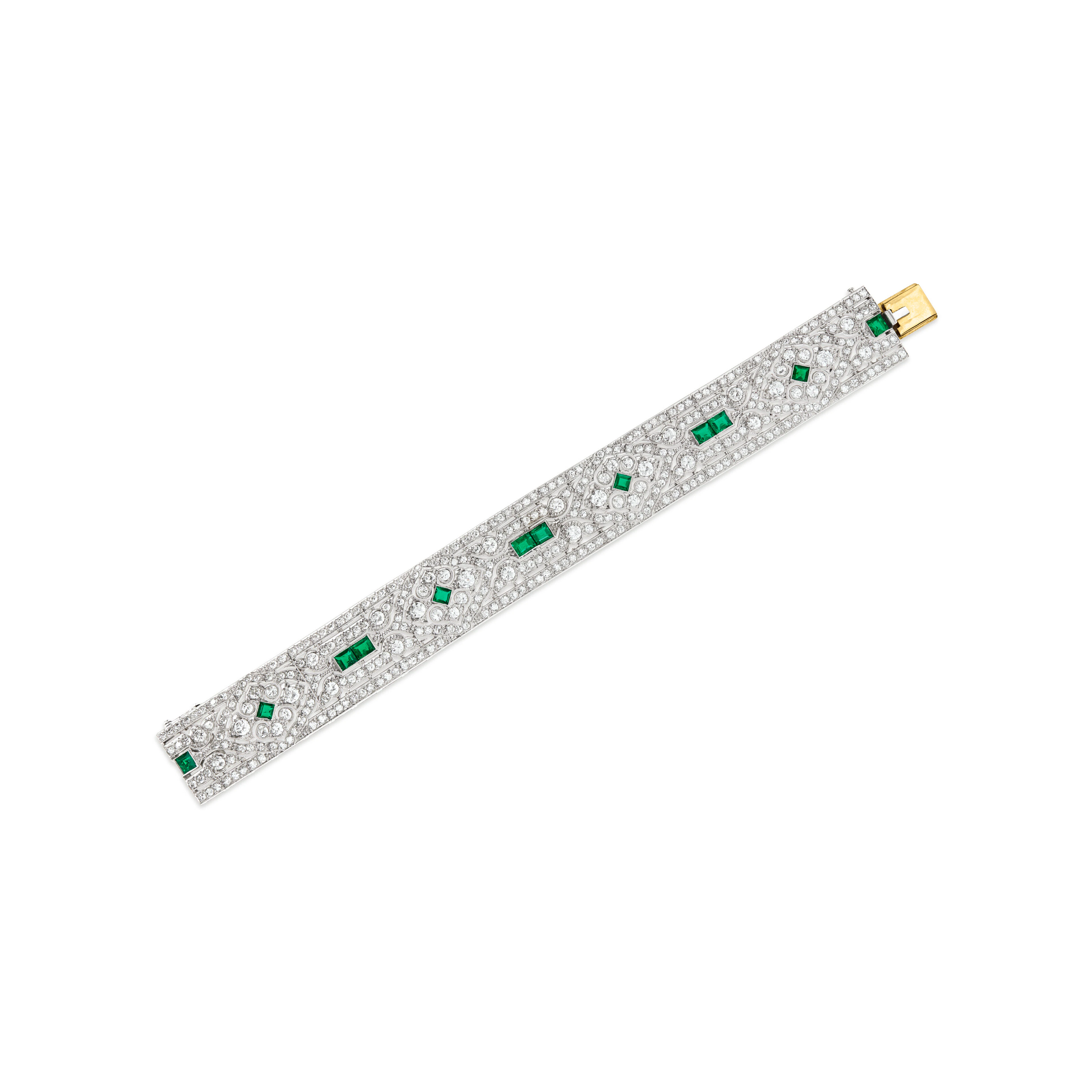 Art Deco Emerald and Diamond Bracelet