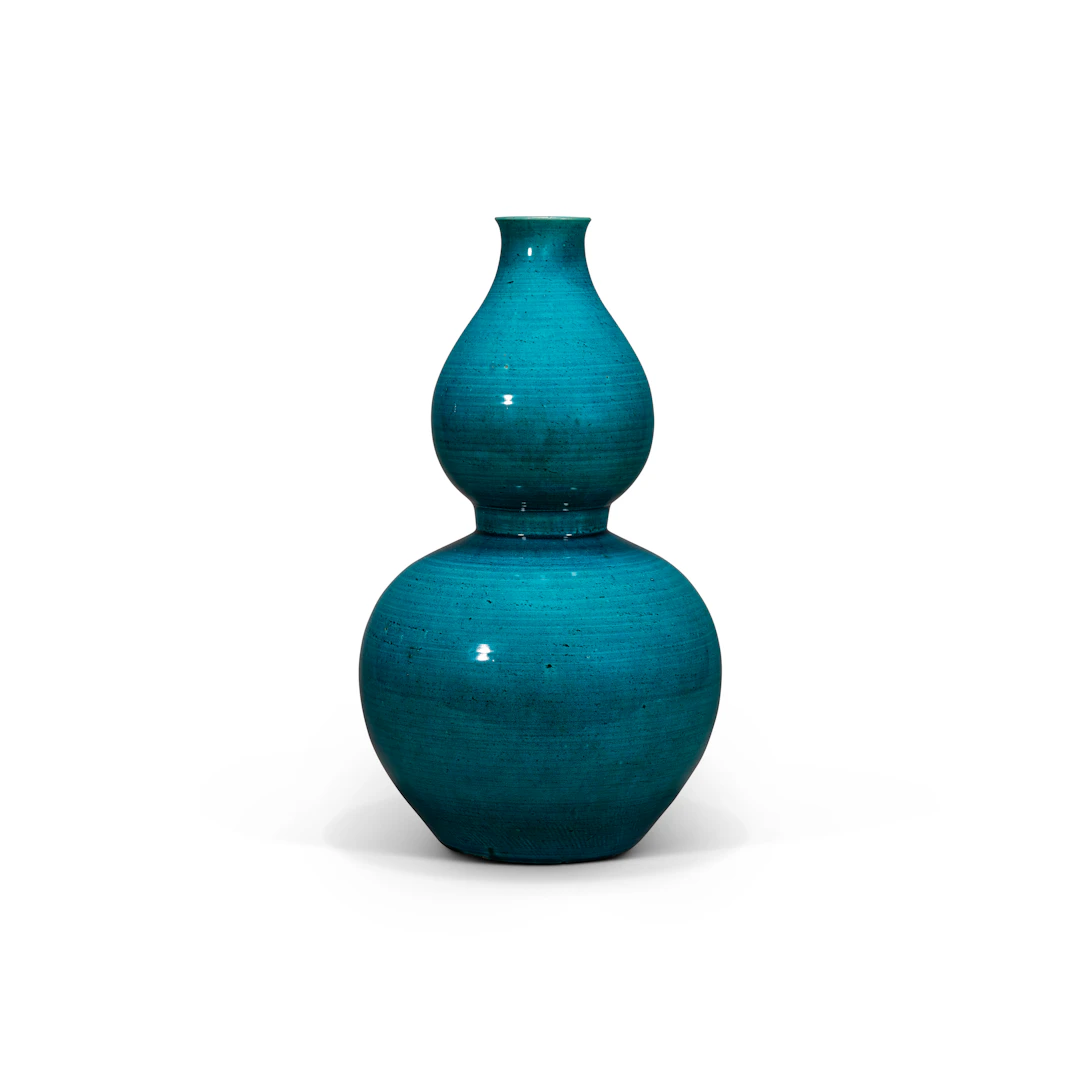A Turquoise-Enamelled Double-Gourd Vase