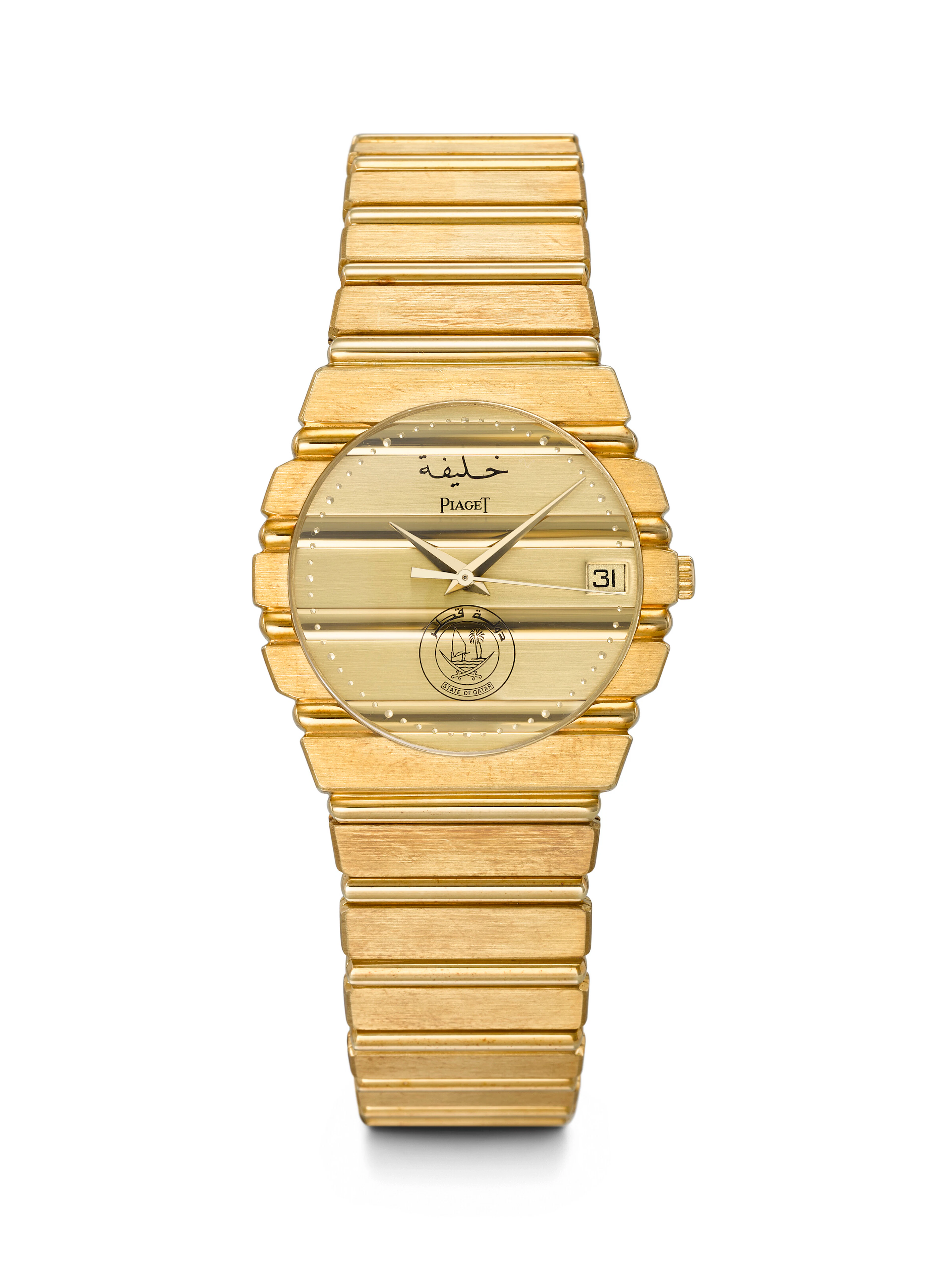 PIAGET. A SPECIAL ORDER 18K GOLD QUARTZ WRISTWATCH WITH BRACELET