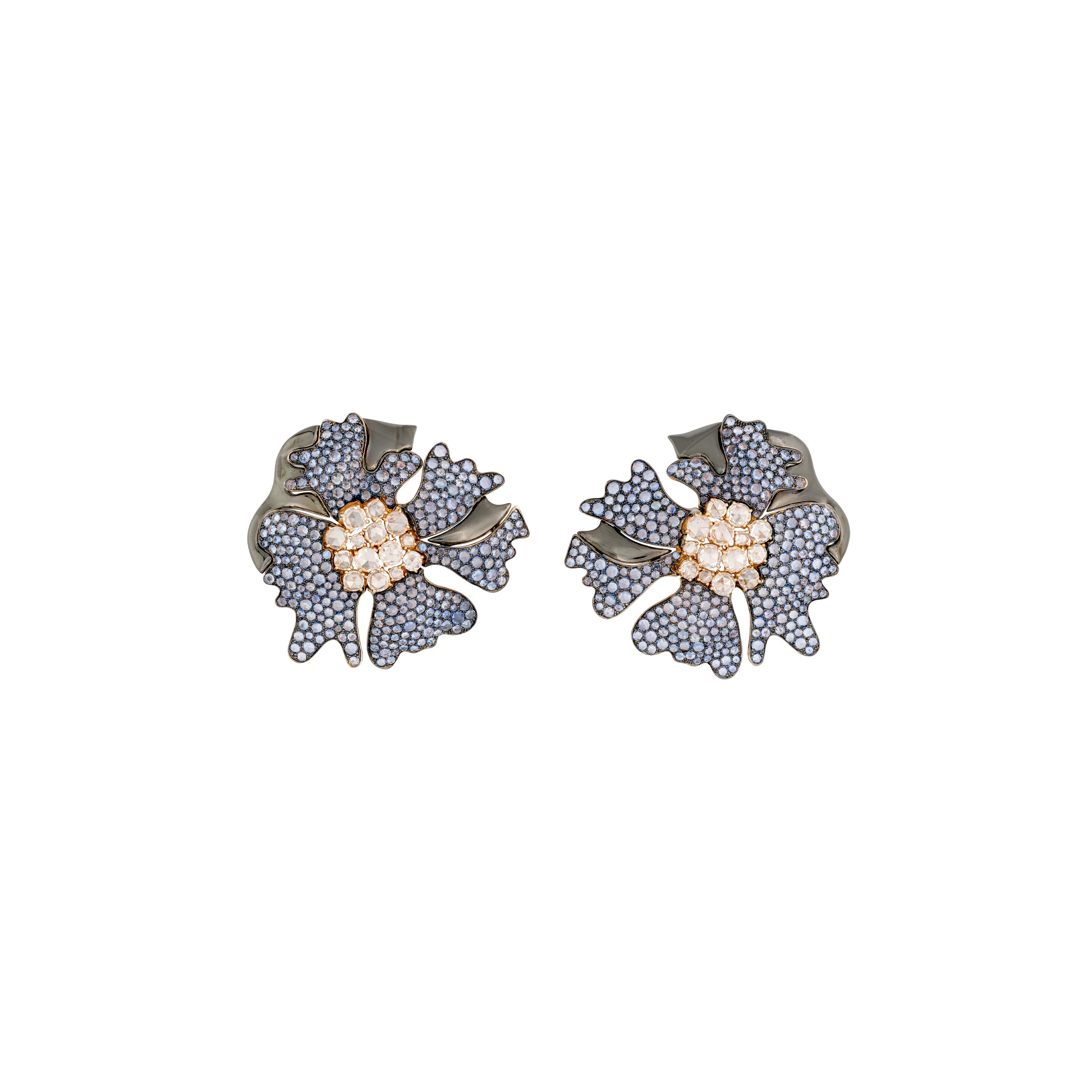 Pair of Sapphire and Diamond Earrings