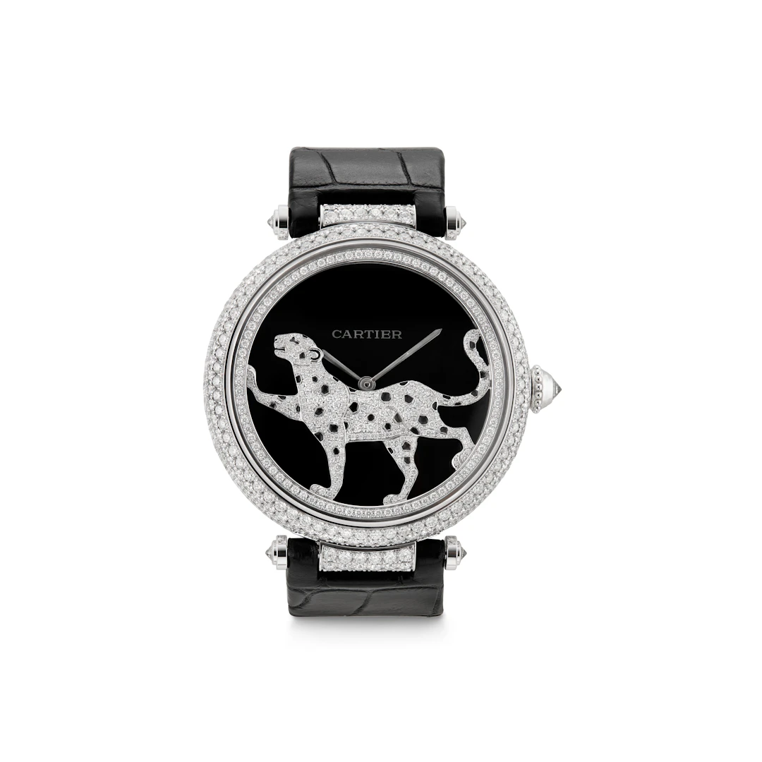 Cartier Diamond and Onyx 'Promenade D'une Panthère' Wristwatch