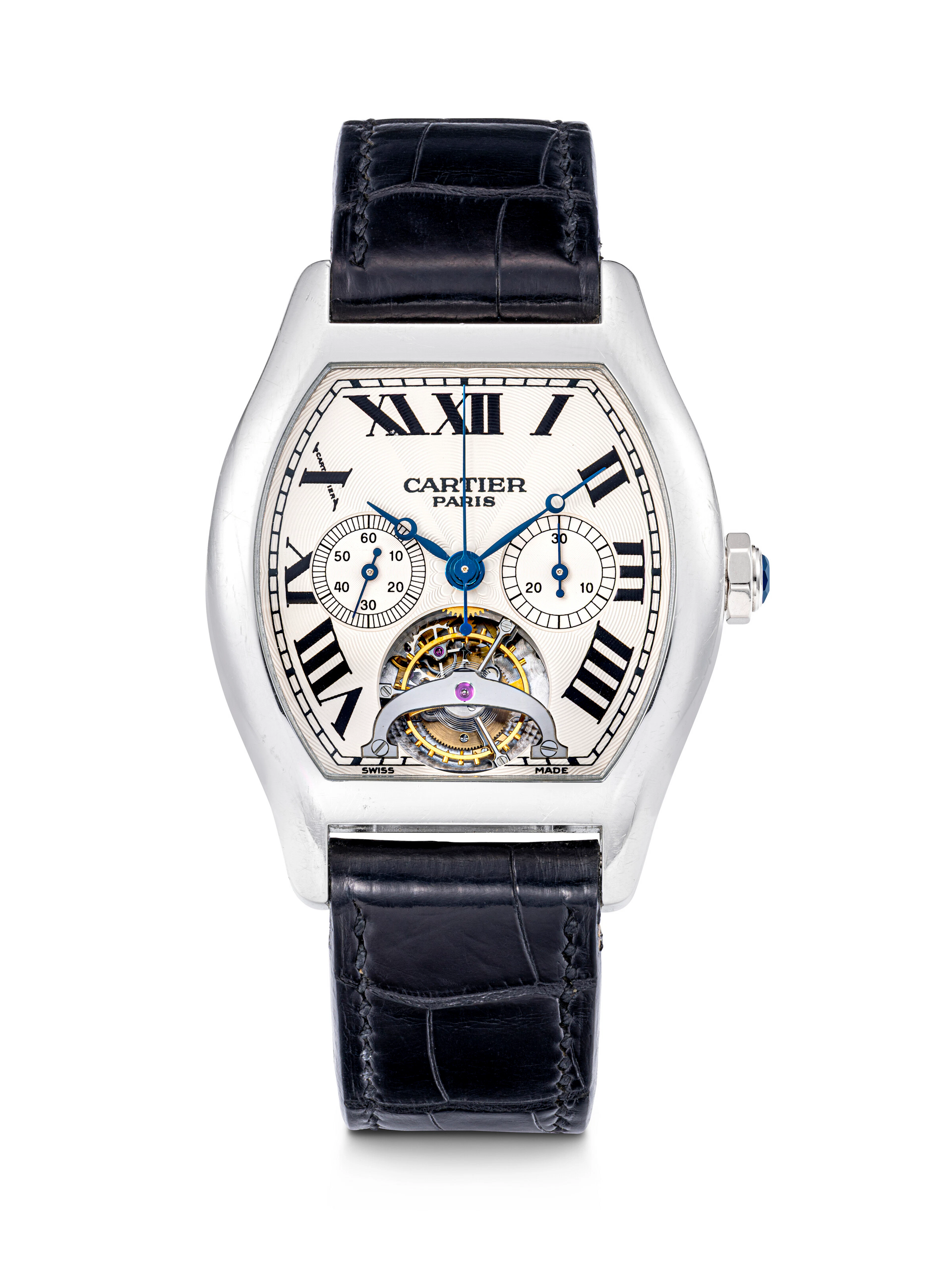 Cartier. A Rare Platinum Limited Edition Tourbillon...