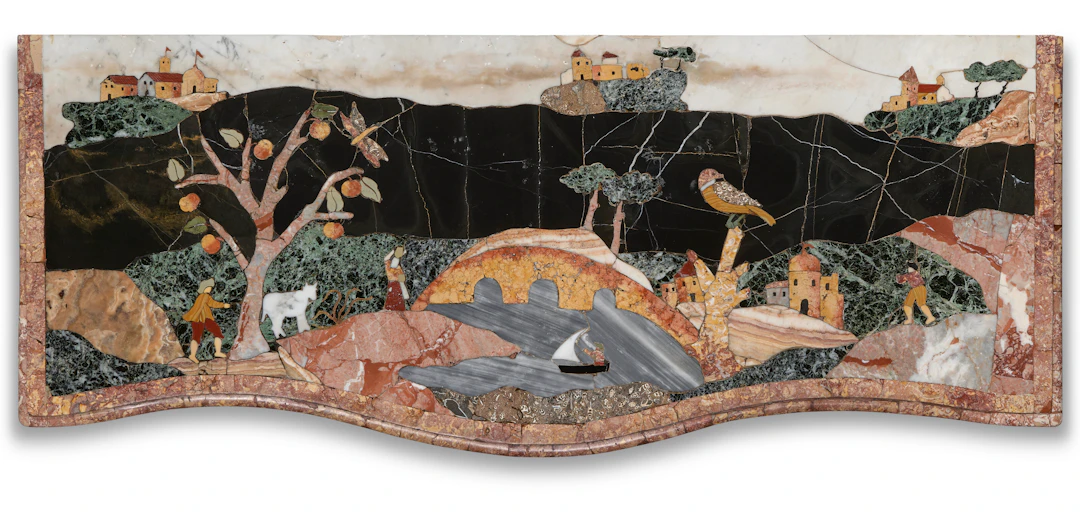 An Italian Pietra Dura Console Table Top