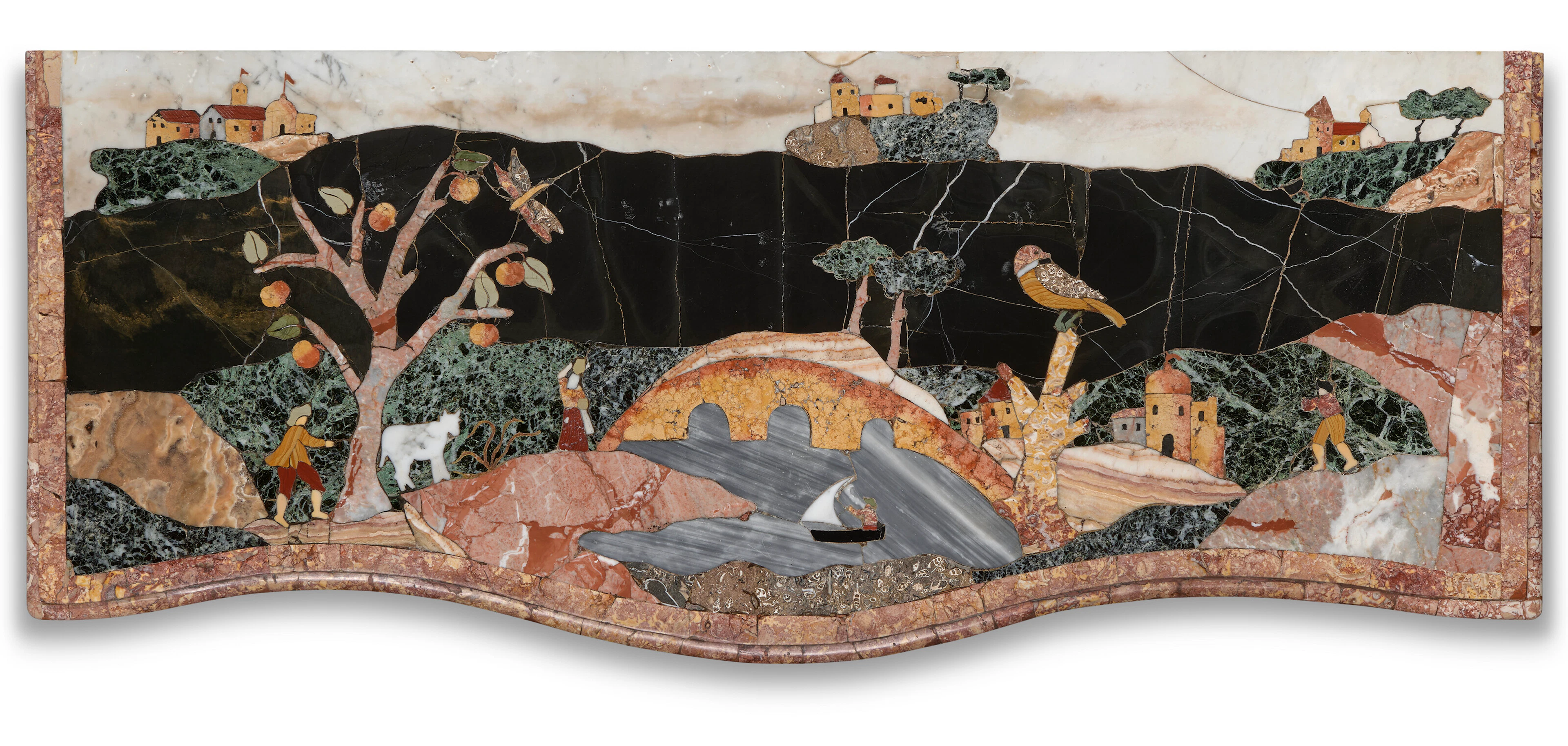 An Italian Pietra Dura Console Table Top