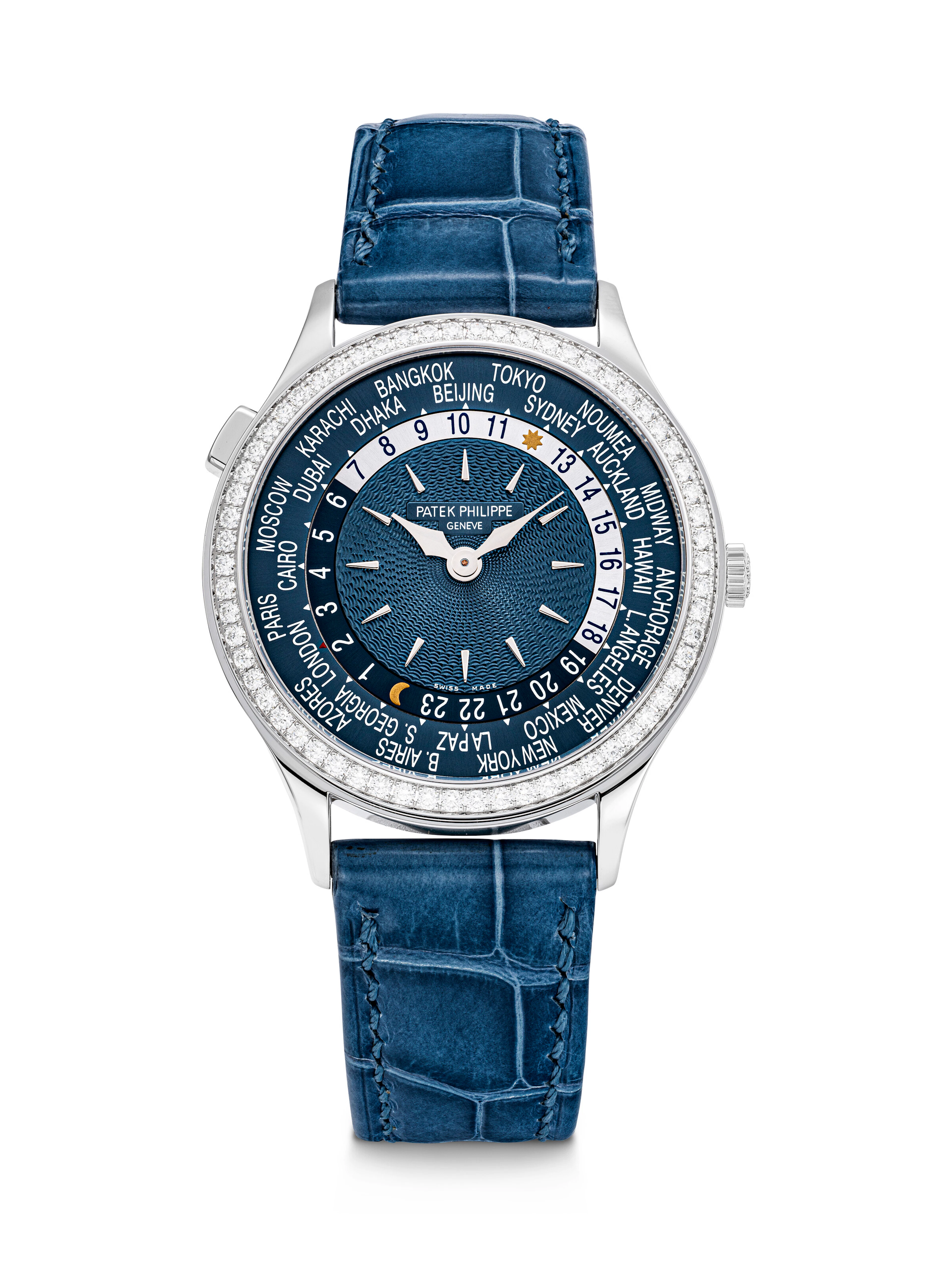 PATEK PHILIPPE. A LADY’S ELEGANT 18K WHITE GOLD AND DIAMOND-SET AUTOMATIC
