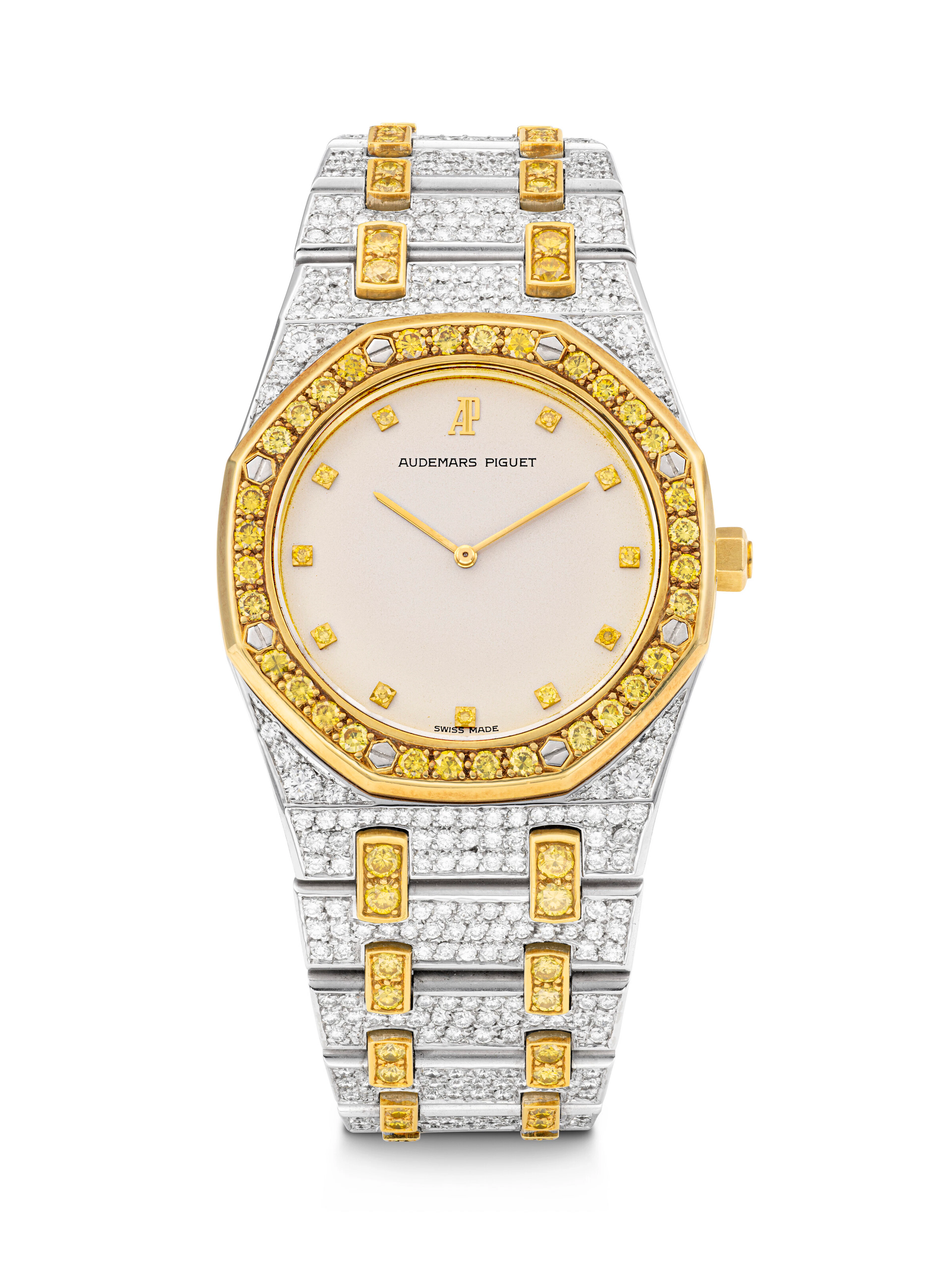 AUDEMARS PIGUET. A VERY RARE AND CHARMING LADY'S TWO-TONE 18K GOLD
