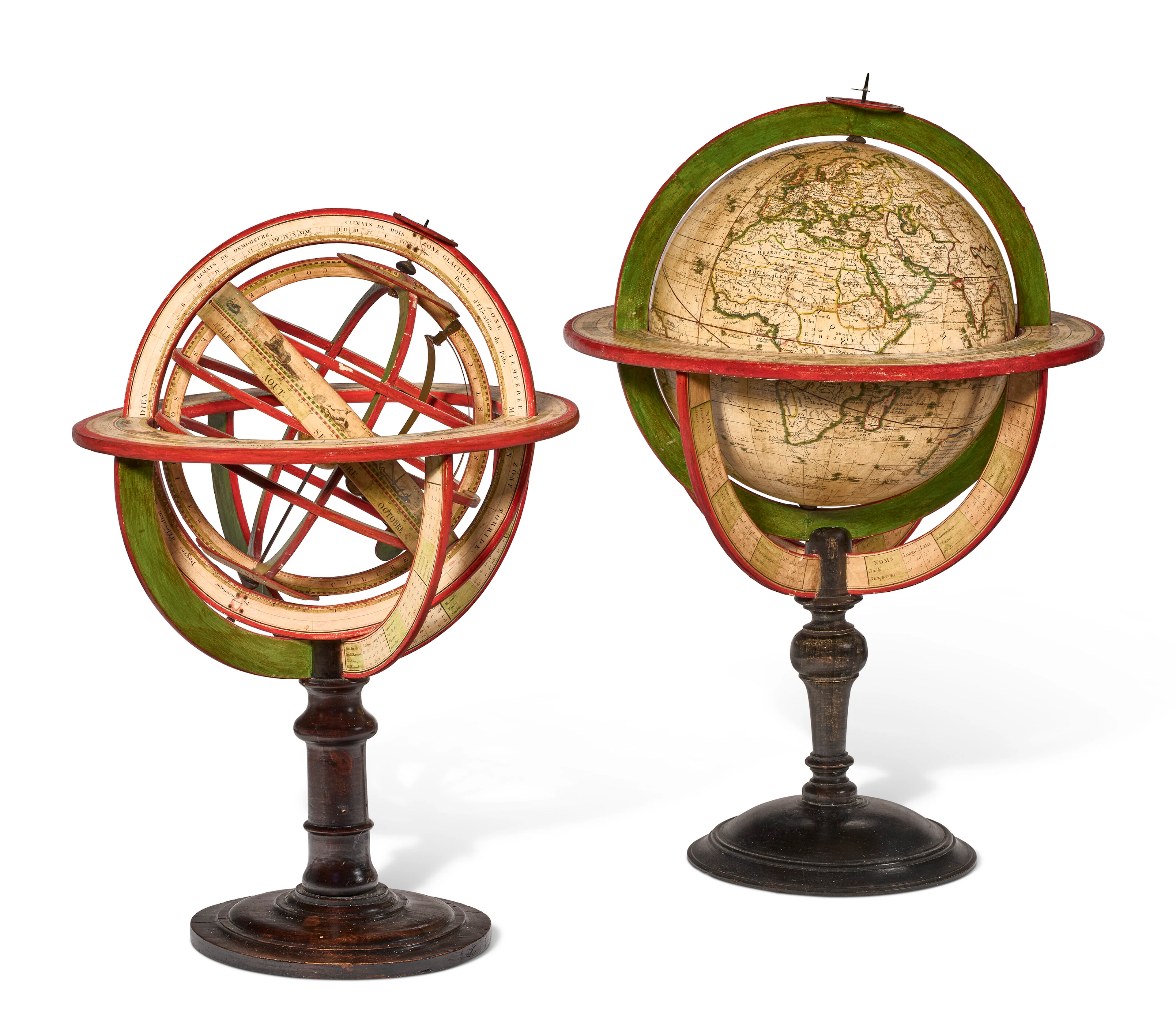 An Empire Terrestrial Globe and Armillary Sphere