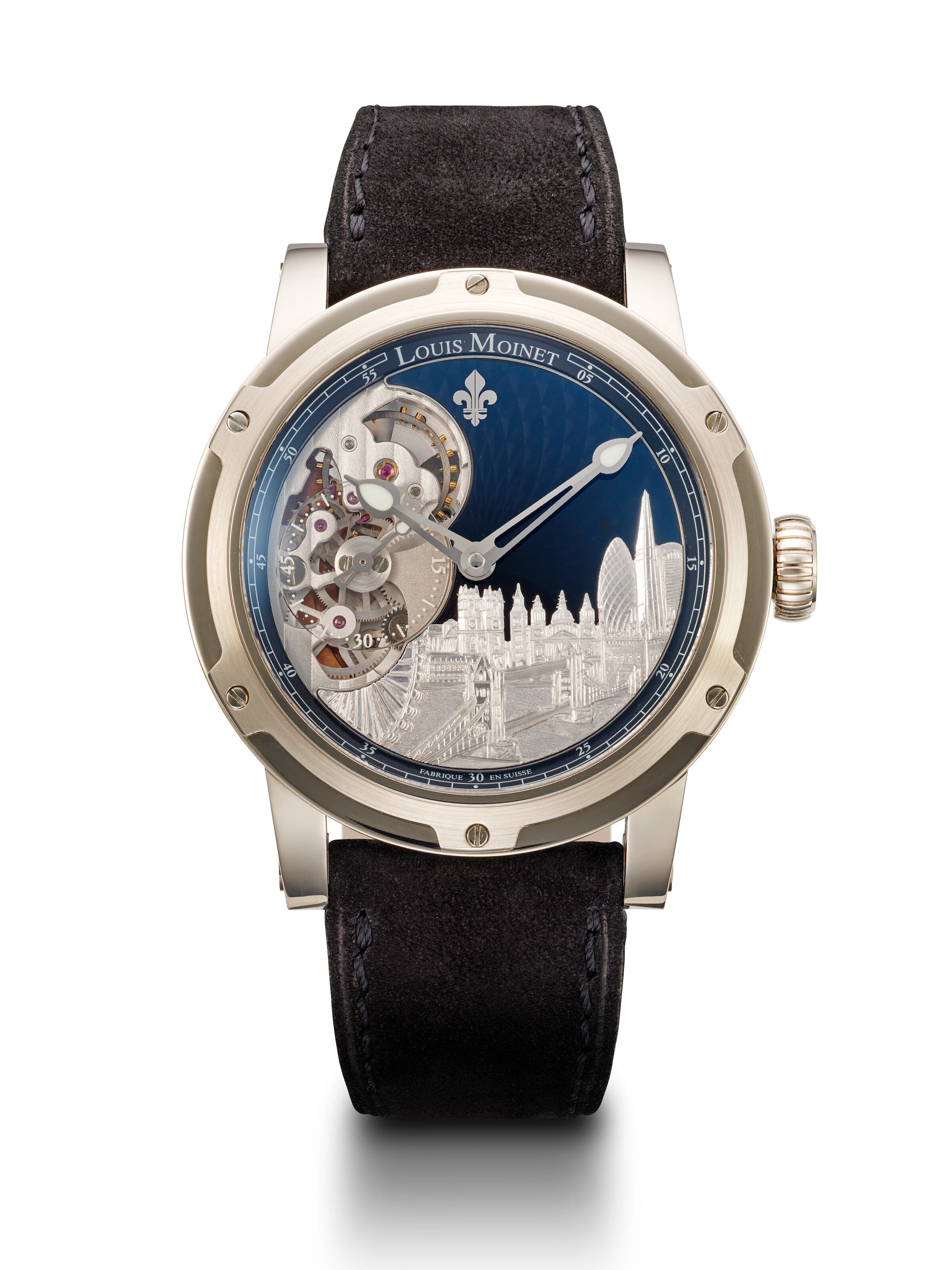 Louis Moinet, Unique White Gold 'Metropolis London', Ref. Lm45.70-Lo