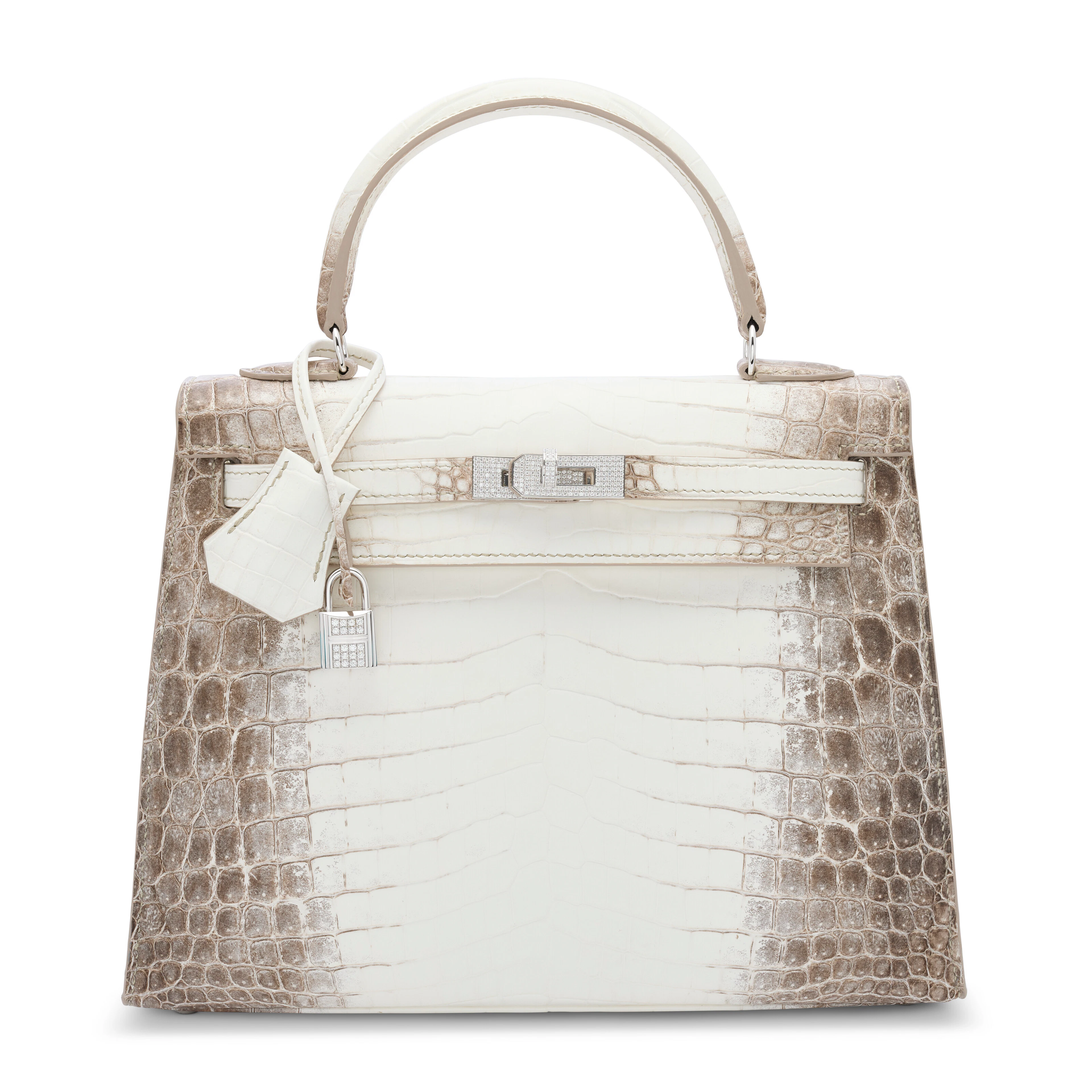 AN EXCEPTIONAL, MATTE WHITE HIMALAYA NILOTICUS CROCODILE DIAMOND SELLIER