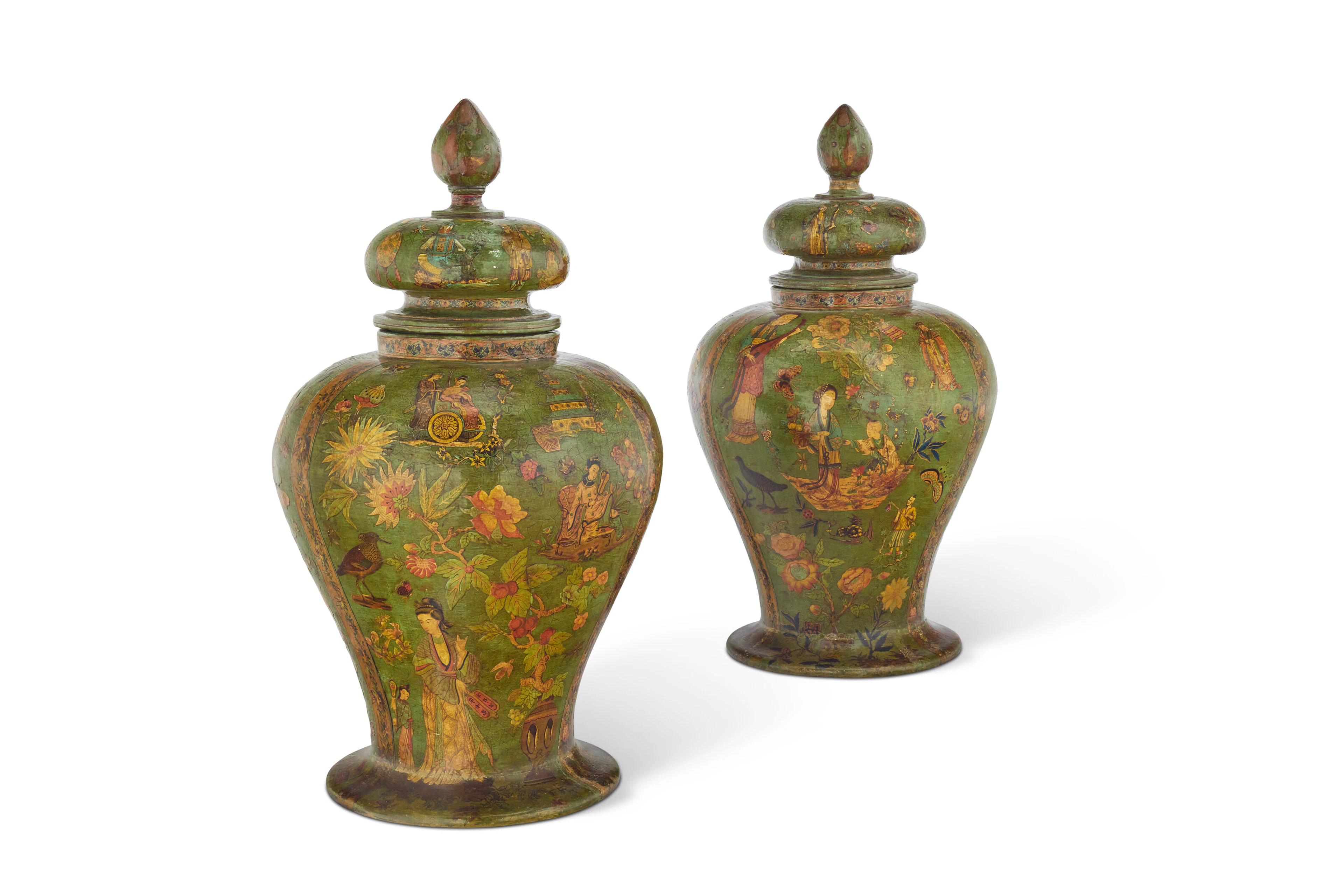 Paire De Potiches Couvertes D'époque Rococo