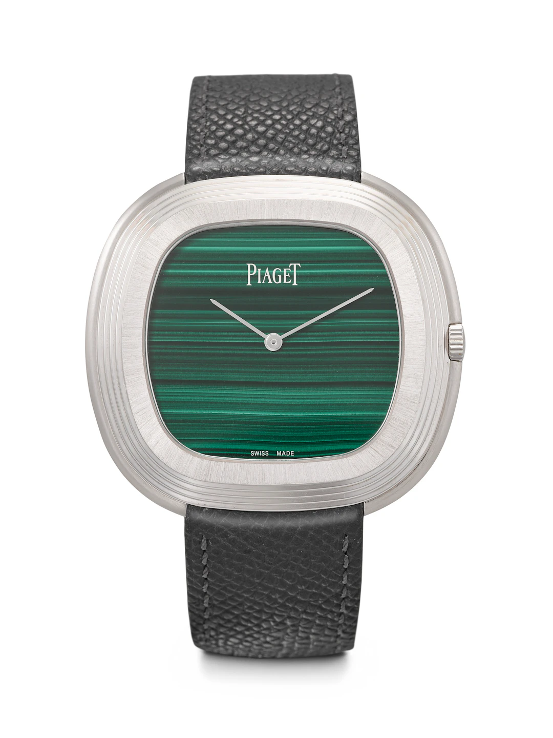 Piaget. An Elegant 18K White Gold Cushion-Shaped Automatic Wristwatch