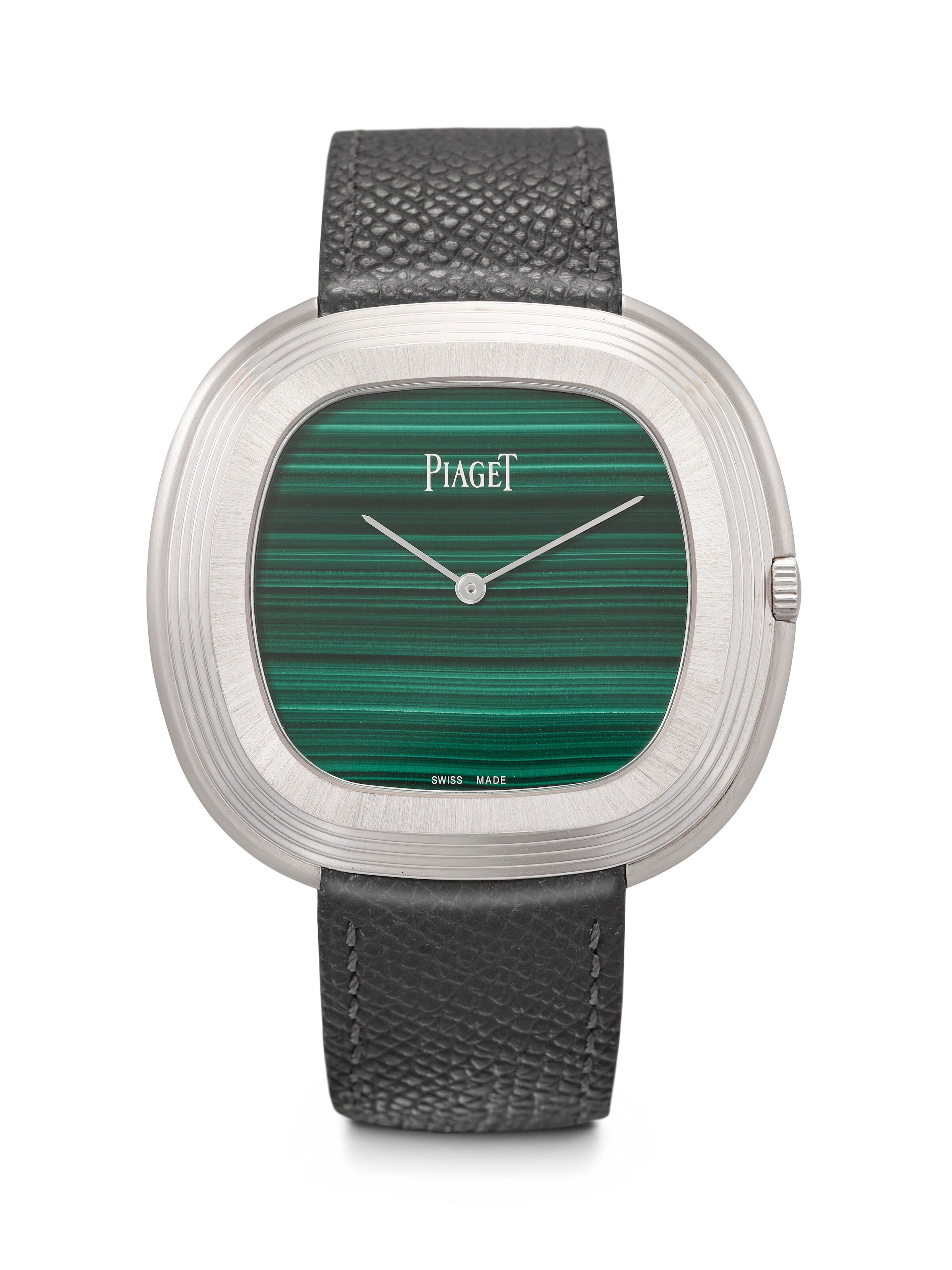Piaget. An Elegant 18K White Gold Cushion-Shaped Automatic Wristwatch