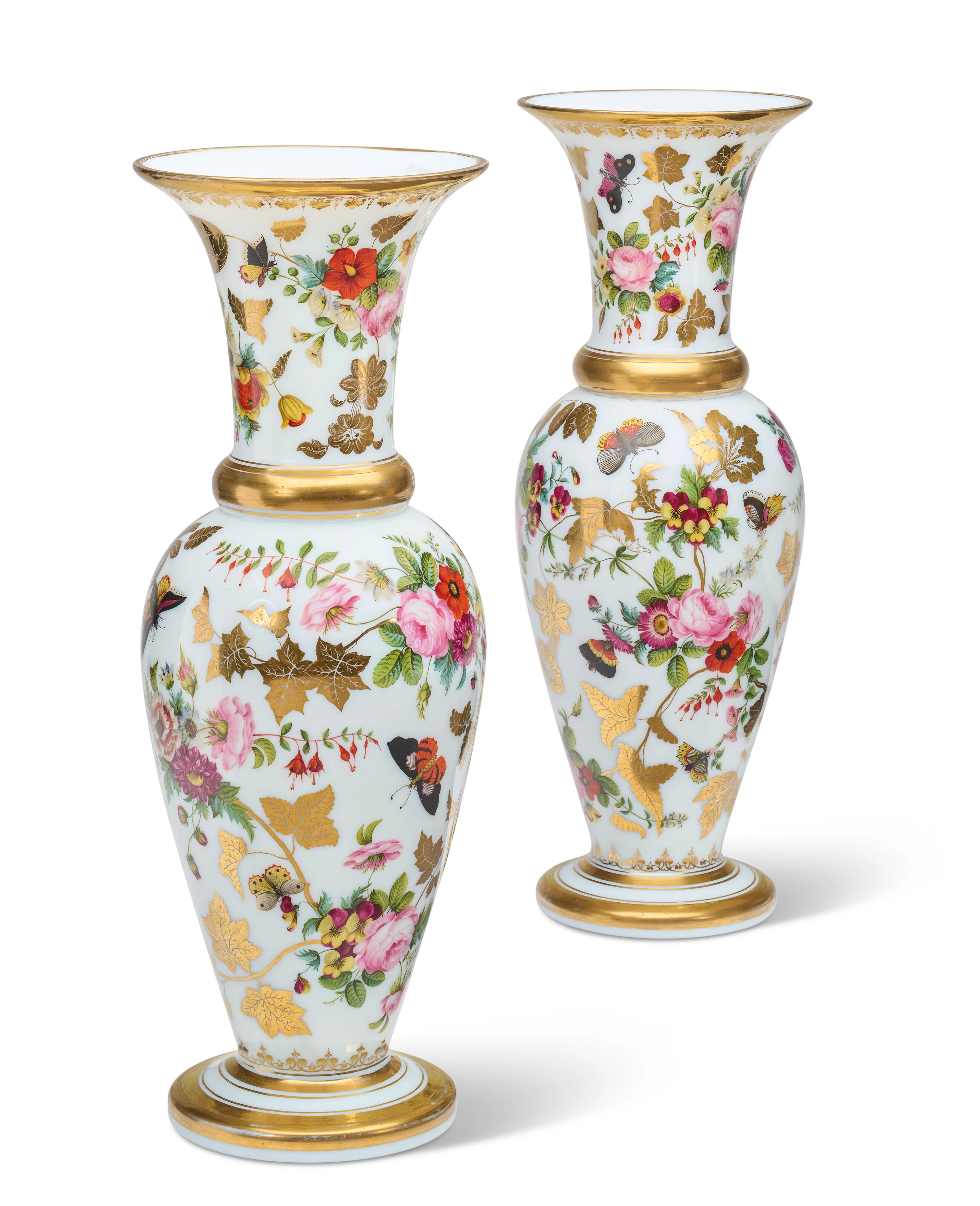 A Pair of Opaline Glass Vases