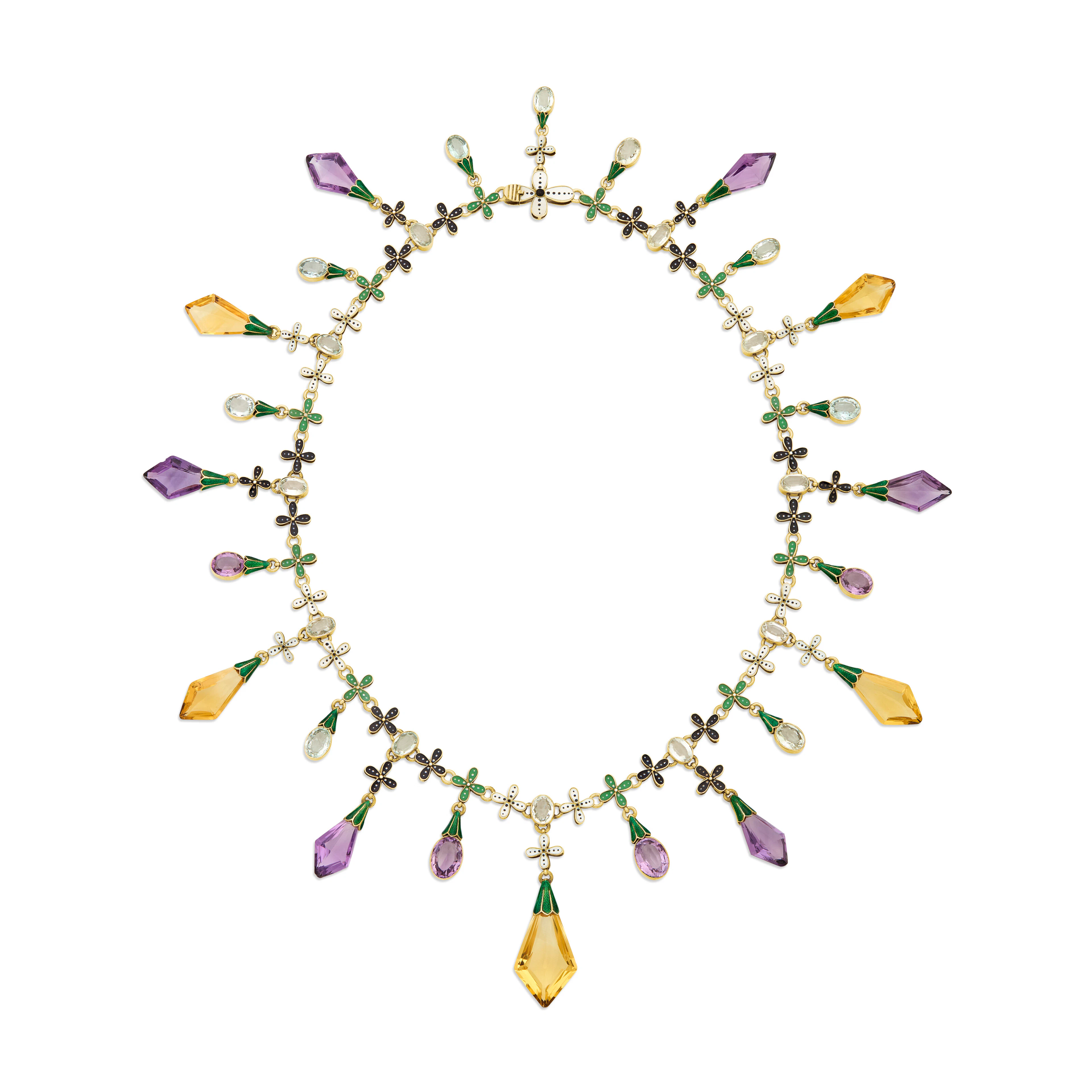 Giuliano Antique Multi-Gem and Enamel Necklace