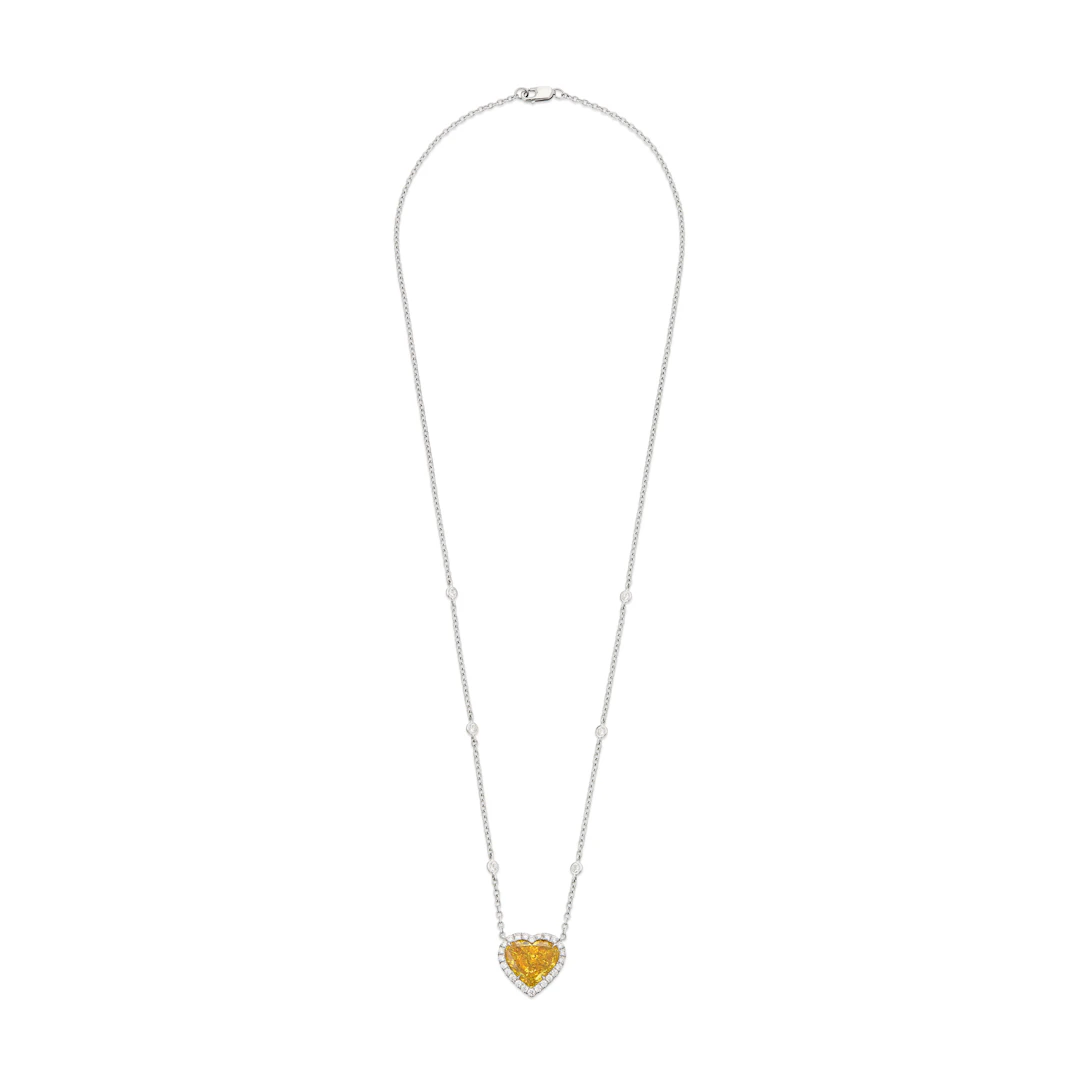 Colored Diamond and Diamond Necklace