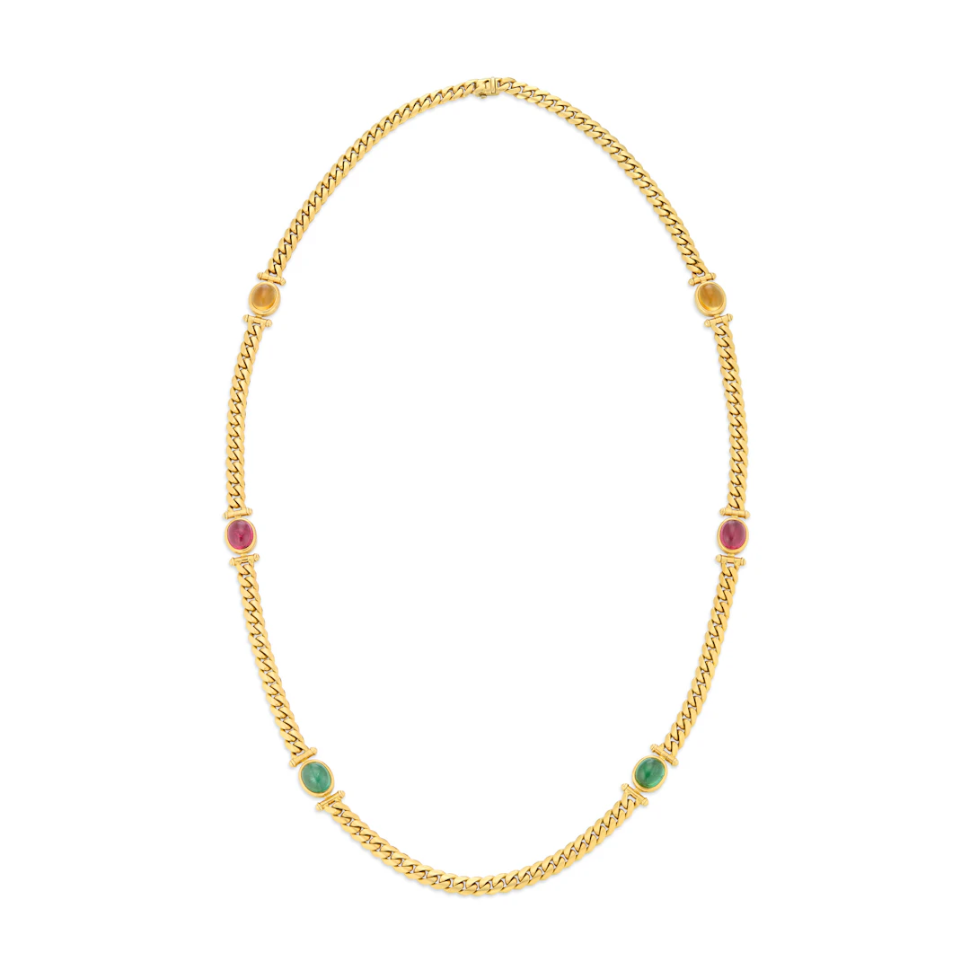 Bulgari Multi-Gem and Gold Longchain Necklace