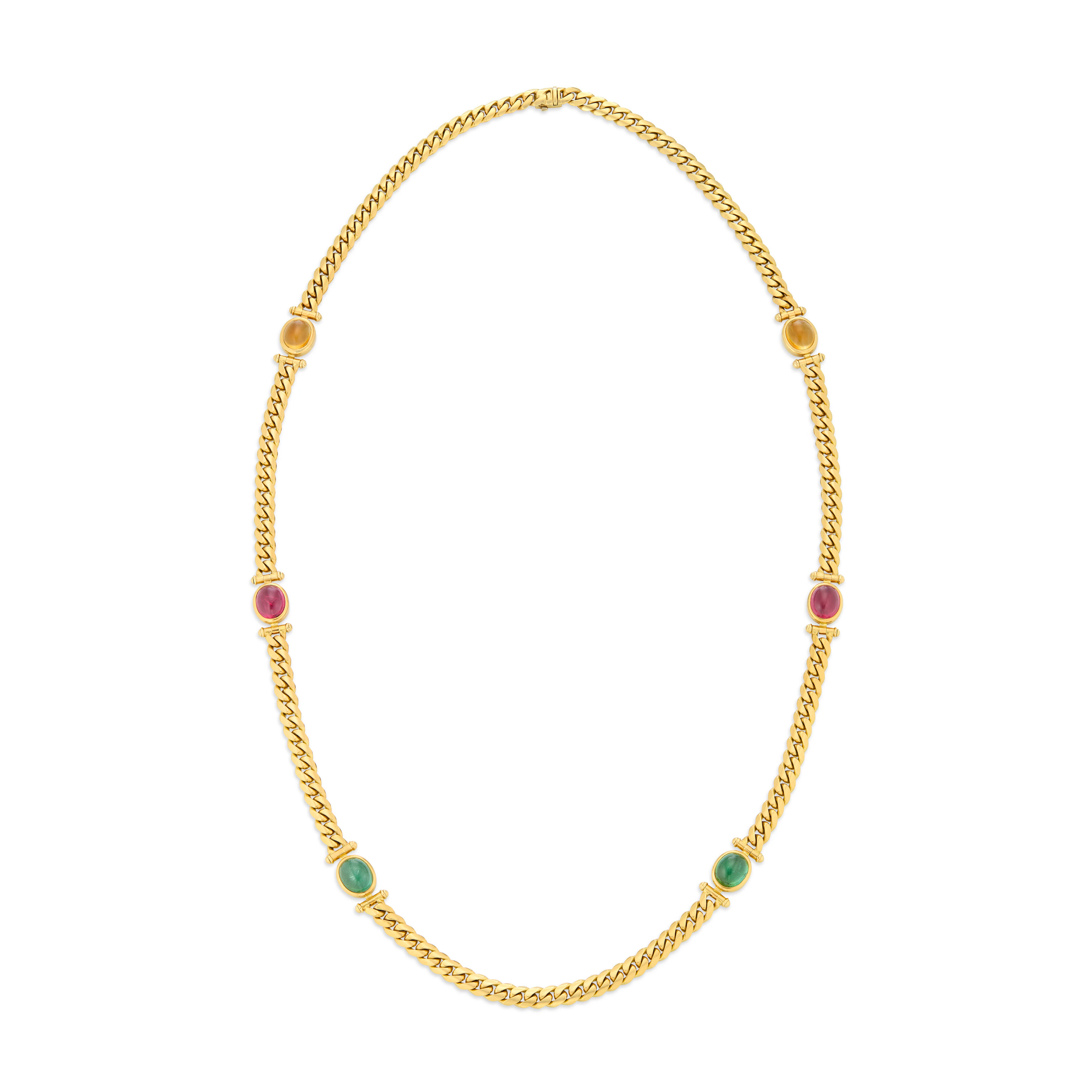 Bulgari Multi-Gem and Gold Longchain Necklace
