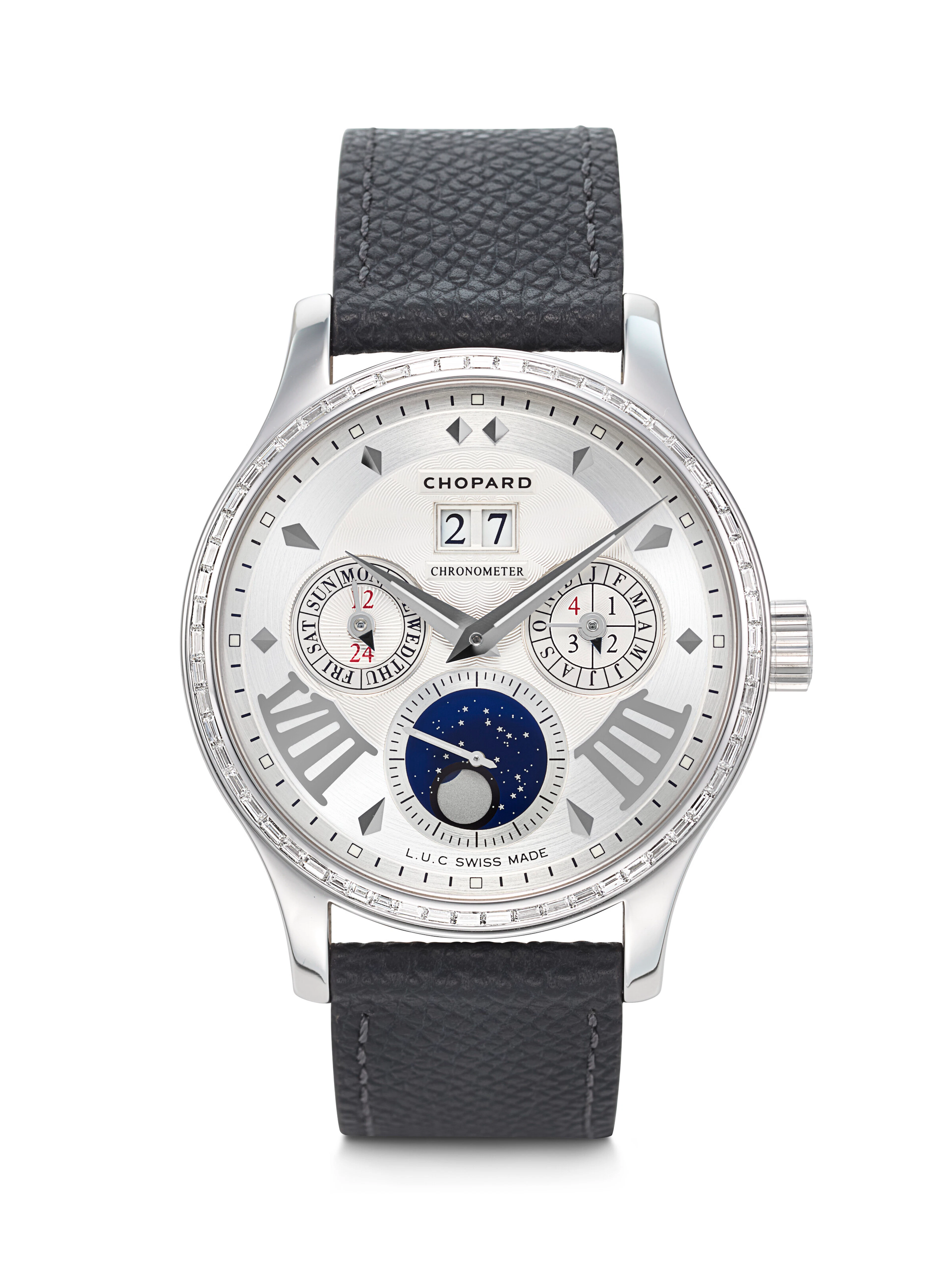 CHOPARD. AN OPULENT AND STRIKING 18K WHITE GOLD AND BAGUETTE DIAMOND-SET