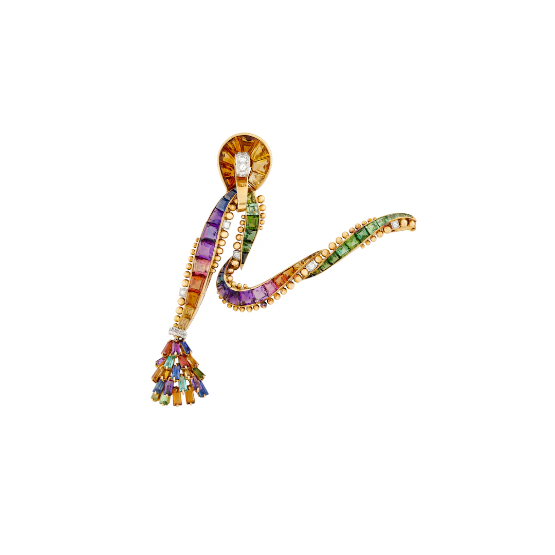 Louis Rigollet Retro Multi-Gem Clip-Brooch