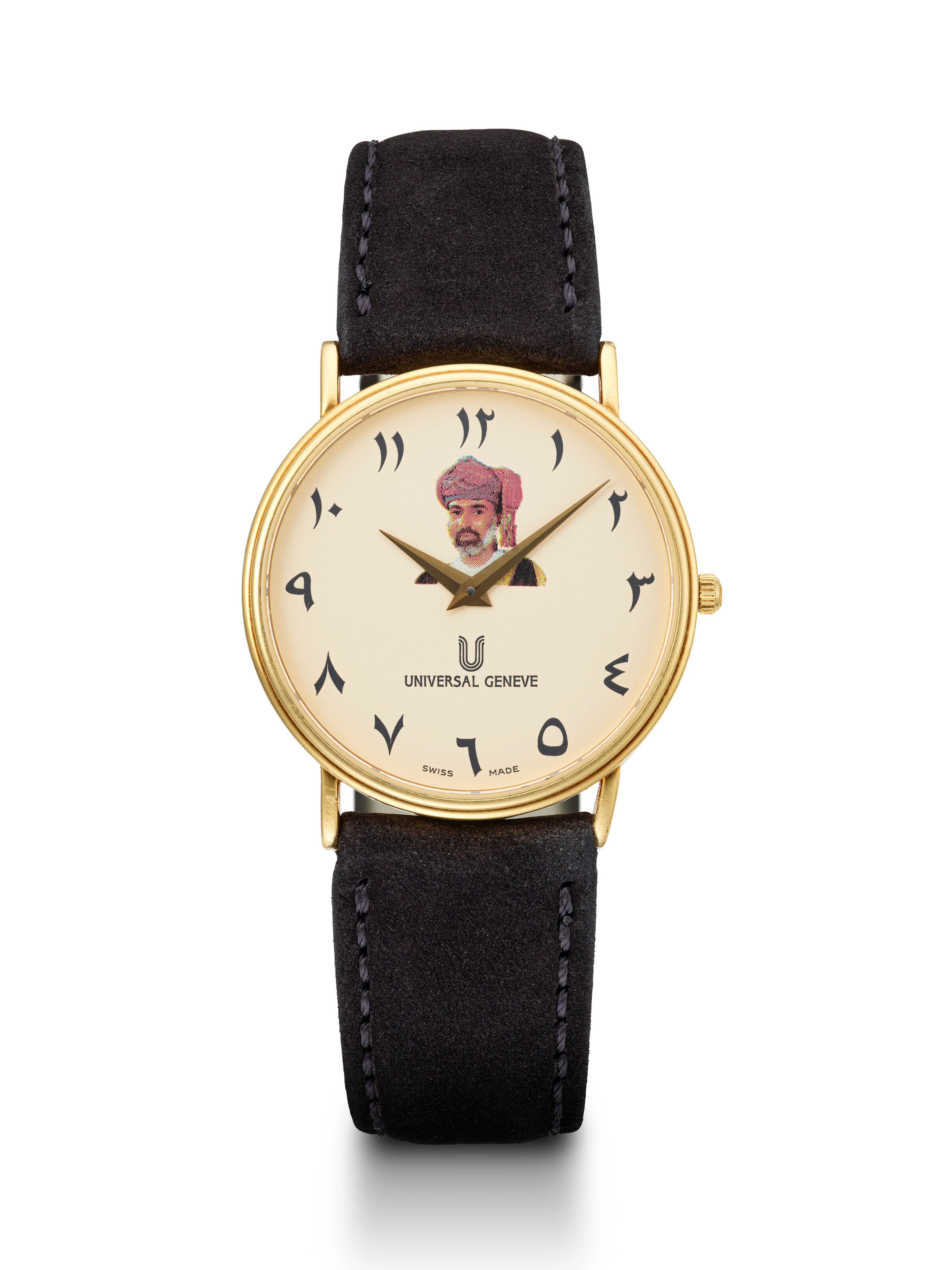 Universal Geneve, Yellow Gold Wristwatch with Eastern Arabic Numerals