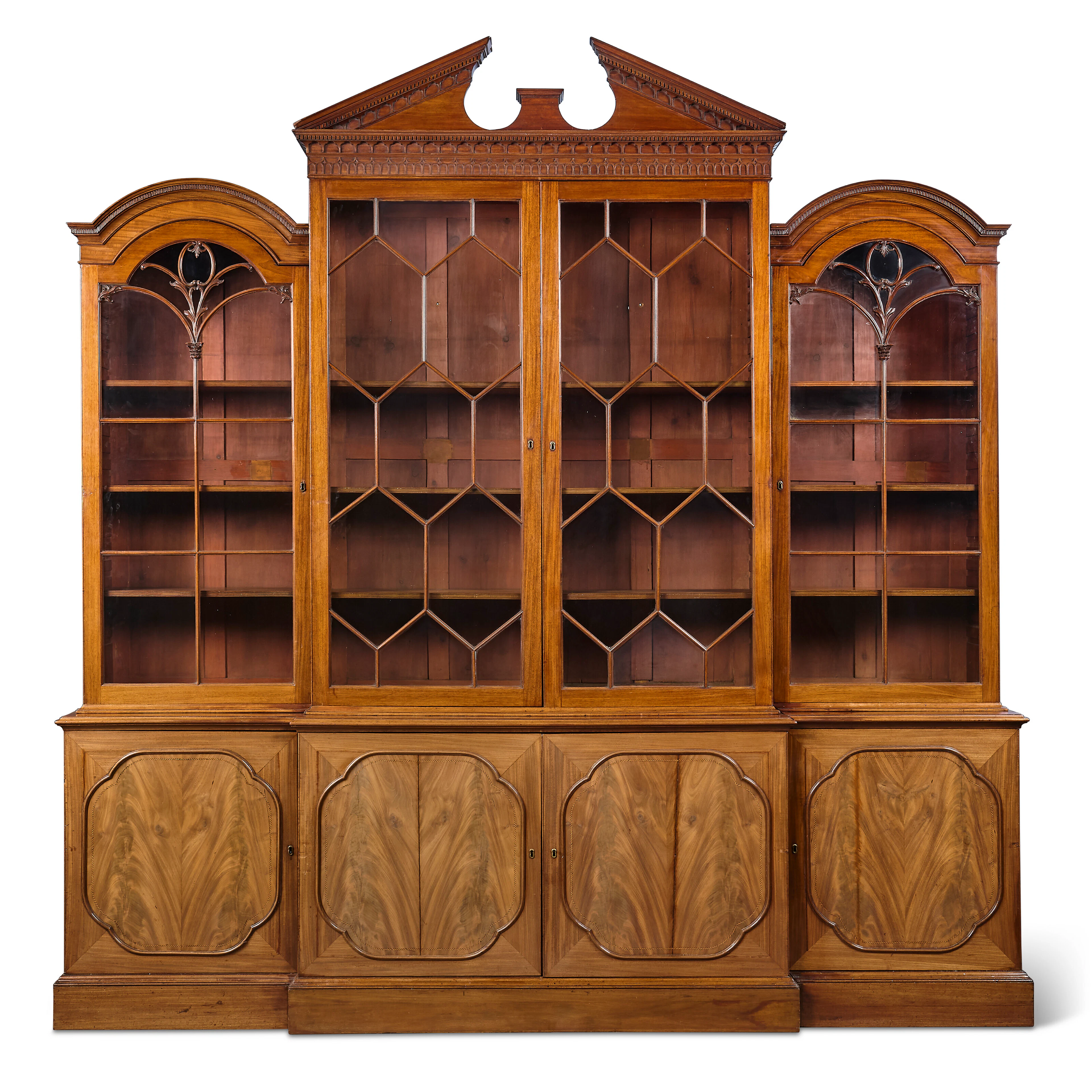 A George Iii Mahogany Breakfront Bookcase