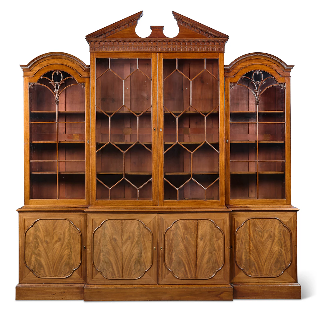 A George Iii Mahogany Breakfront Bookcase