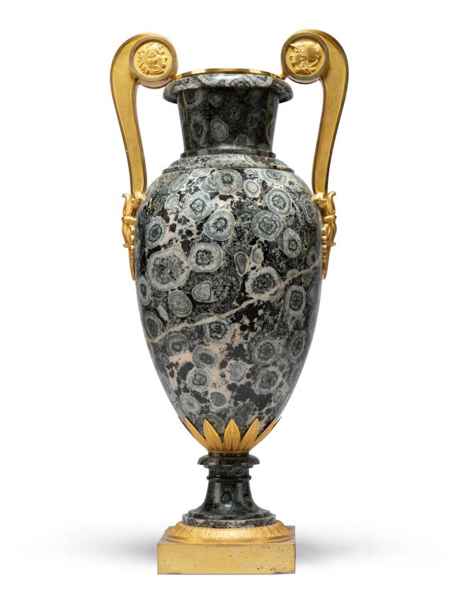 An Empire Ormolu-Mounted Orbicular Diorite Vase