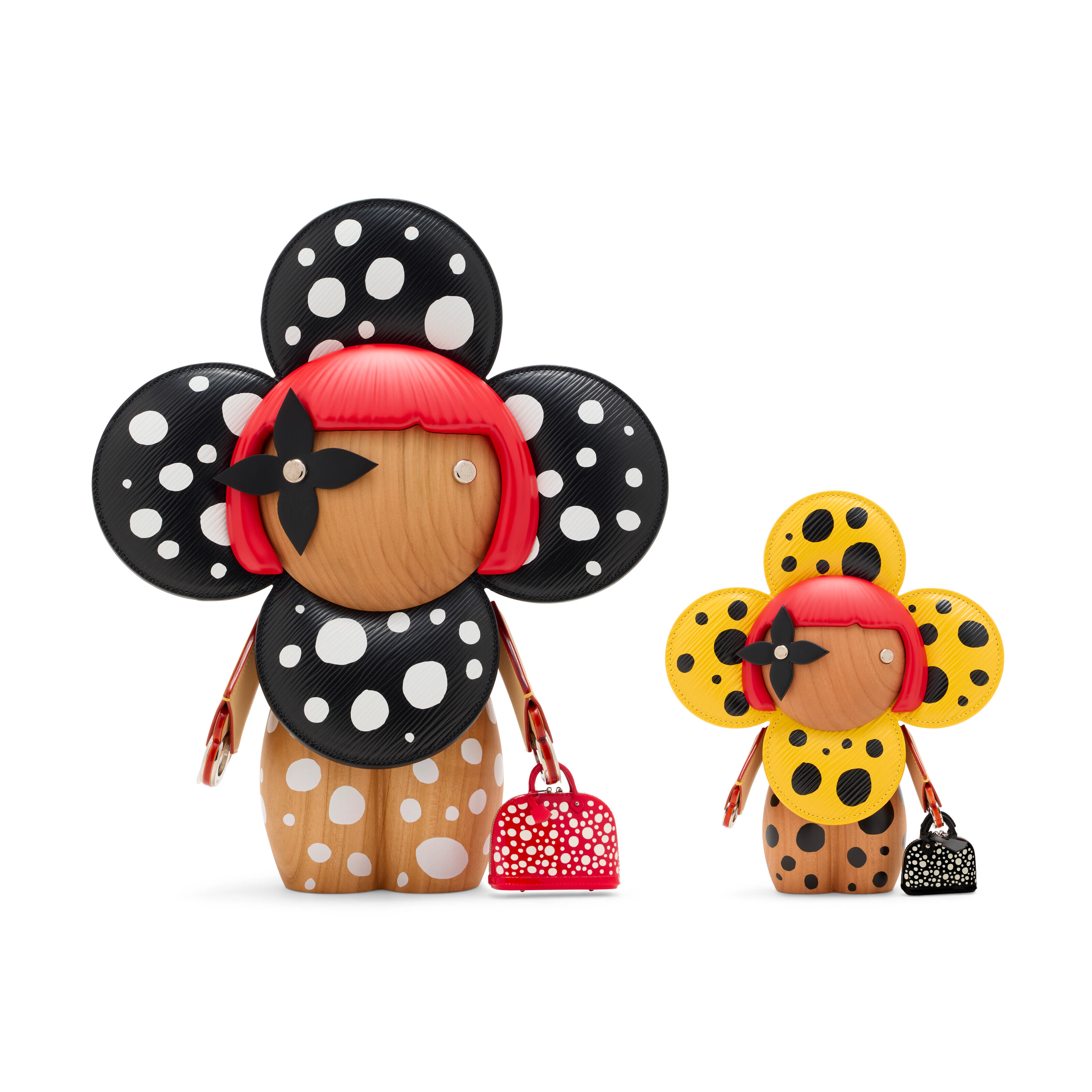 A SET OF TWO INFINITY DOTS VIVIENNE: RARE, BLACK EPI LEATHER VIVIENNE
