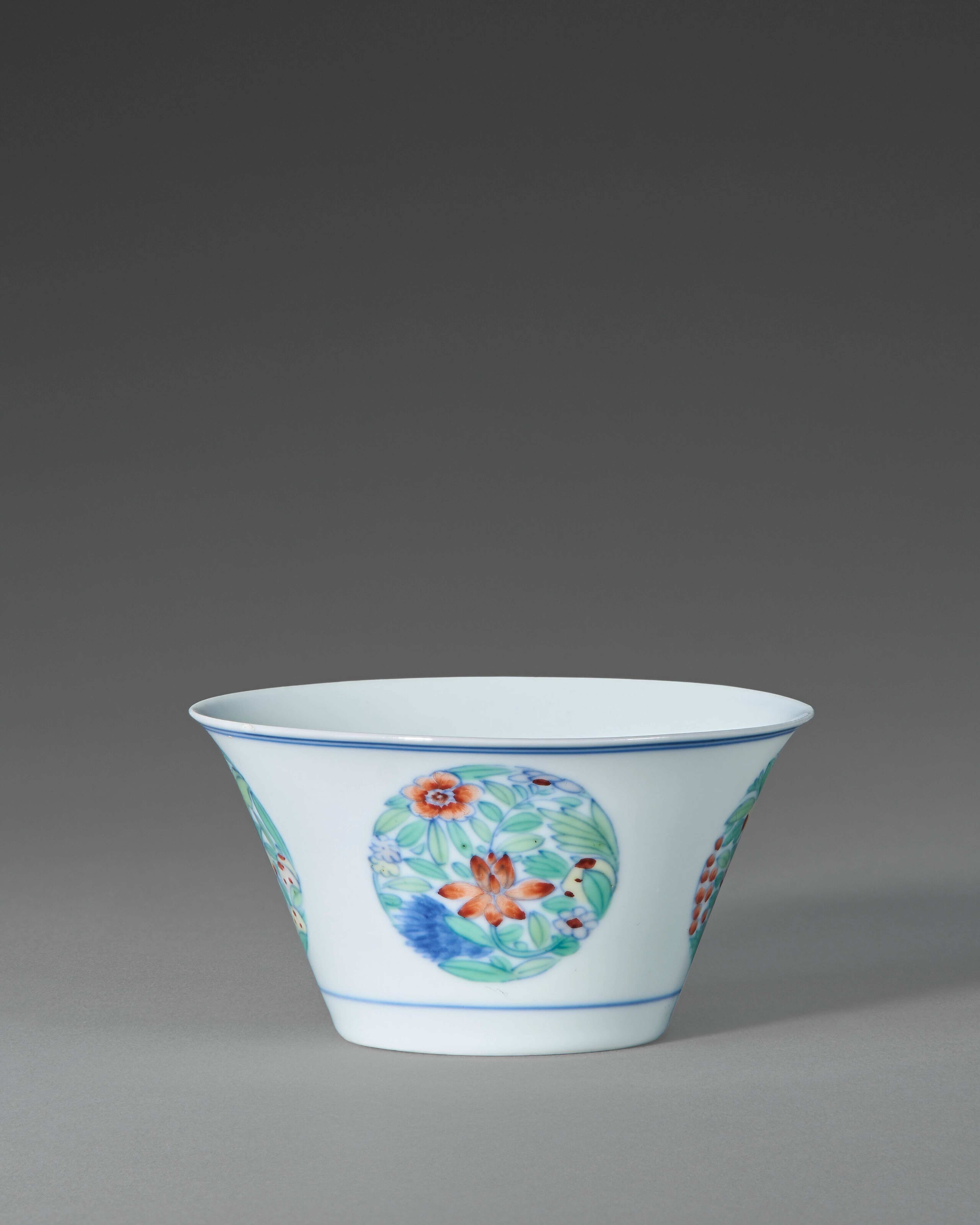 A Doucai 'Floral Medallion' Cup