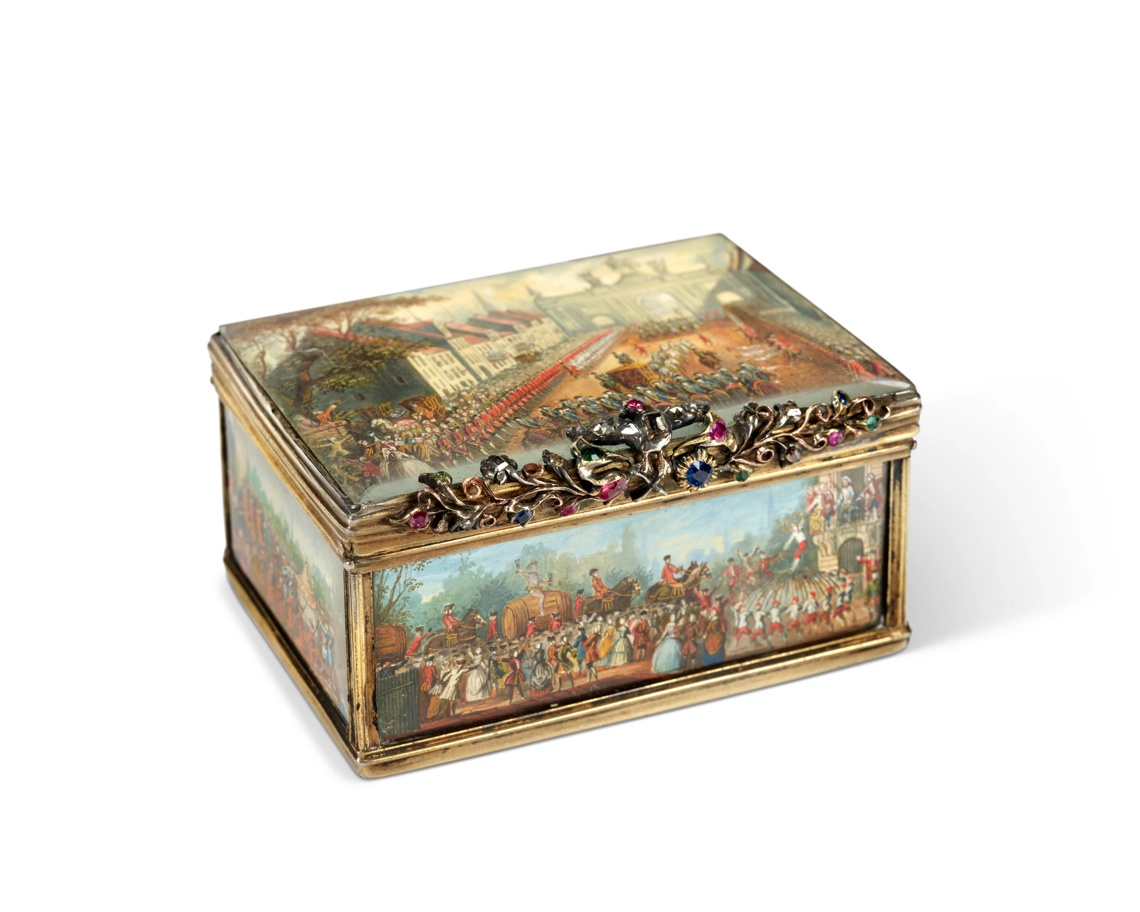 Tabatière À Miniatures En Vermeil Et Pomponne