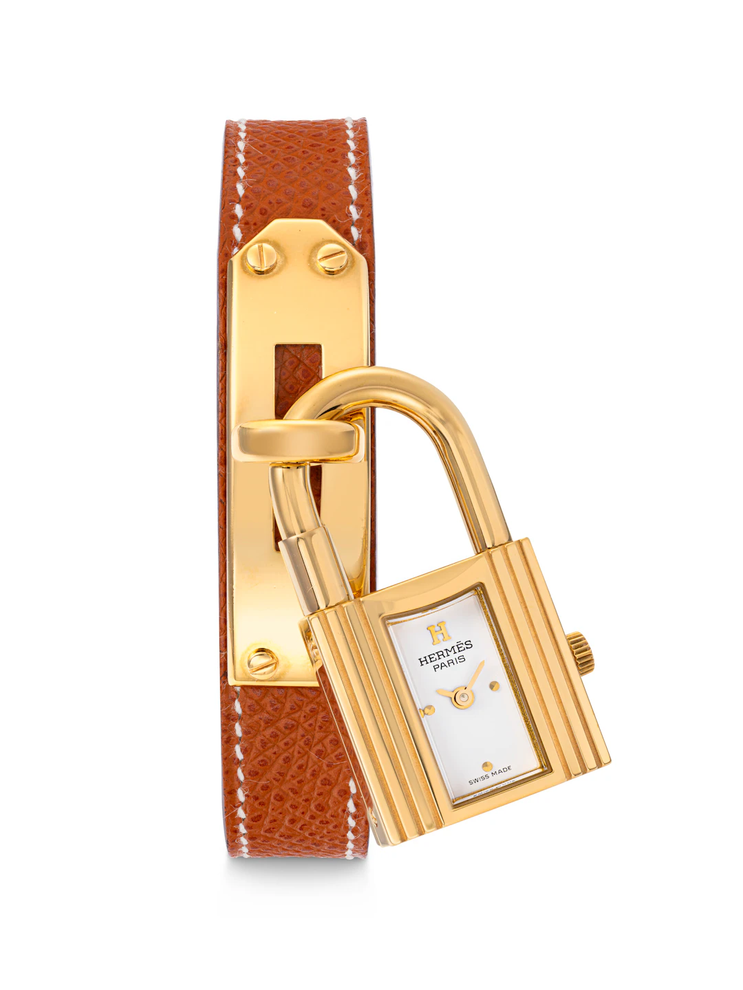 Hermès, "Kelly" Stainless Steel Gold Plated Wristwatch, Ref. Ke1.201.170/Ug0