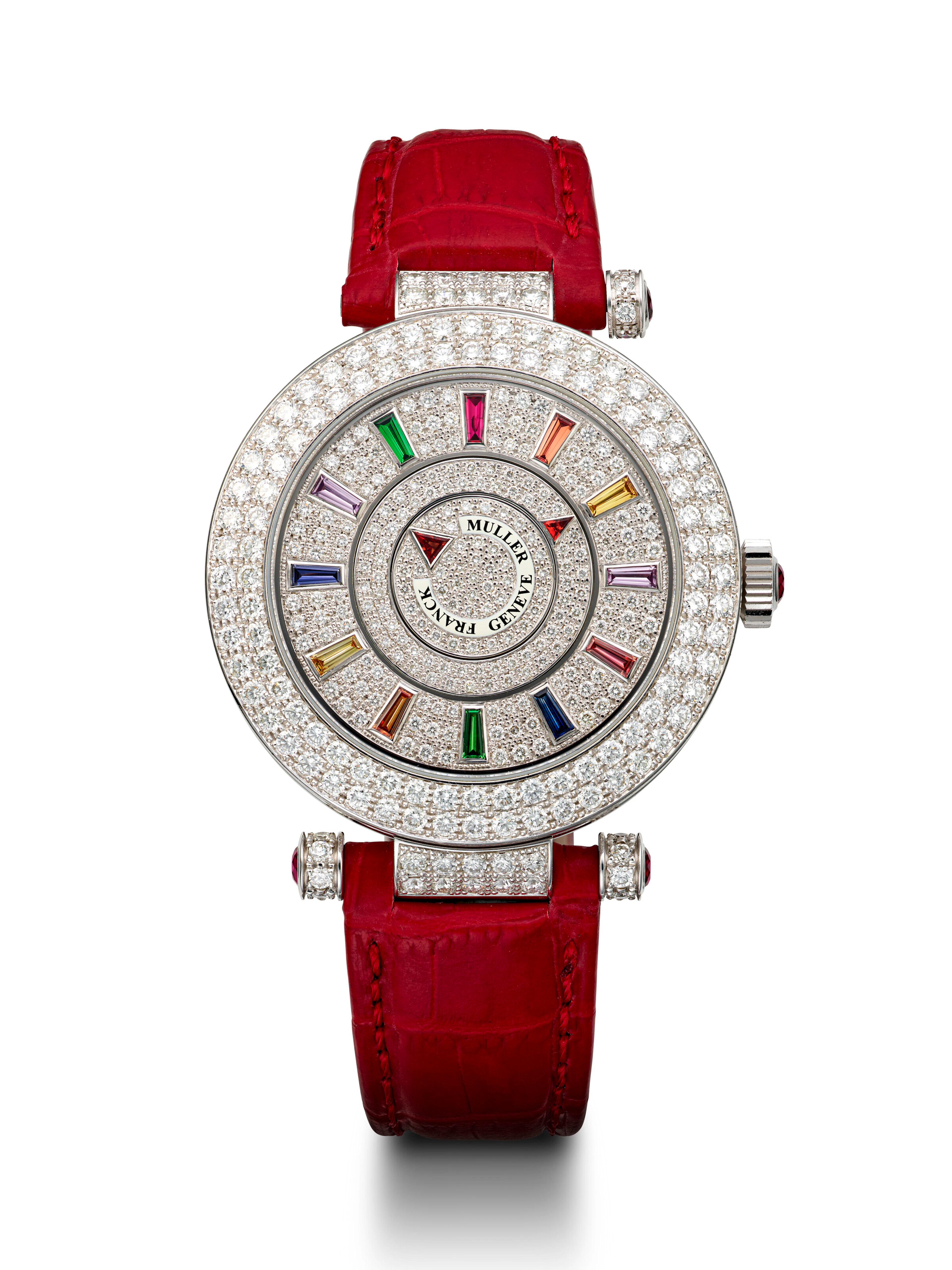 Franck Muller, White Gold, Diamond and Multi-Coloured Gem-Set 'Double