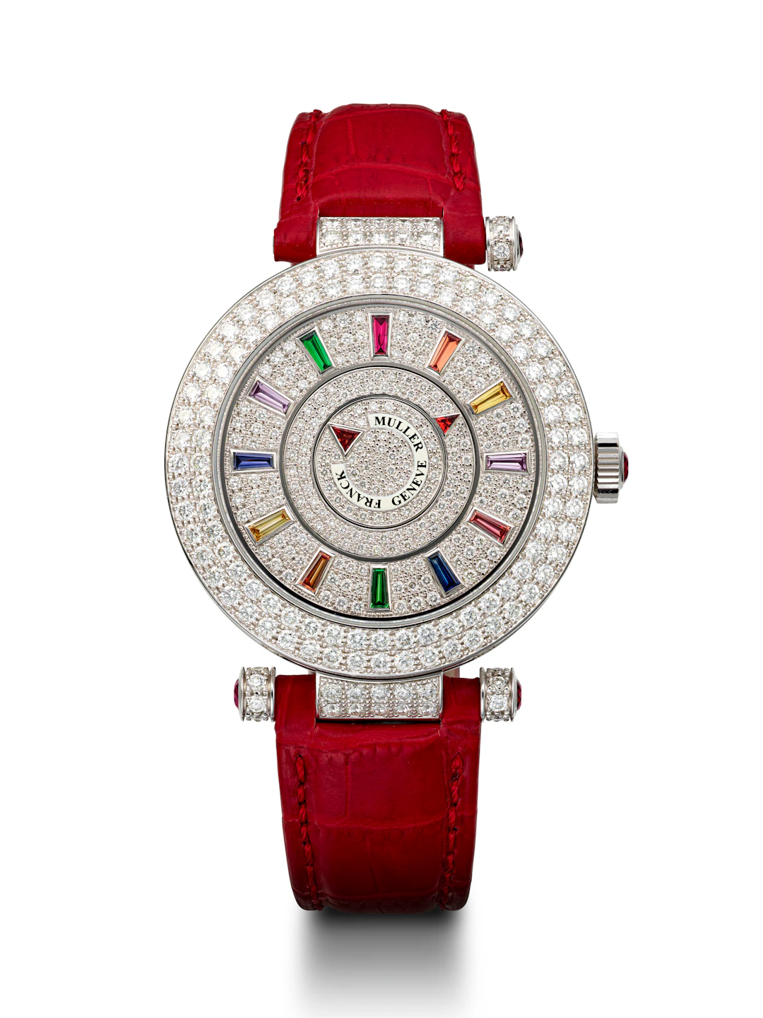 Franck Muller, White Gold, Diamond and Multi-Coloured Gem-Set 'Double