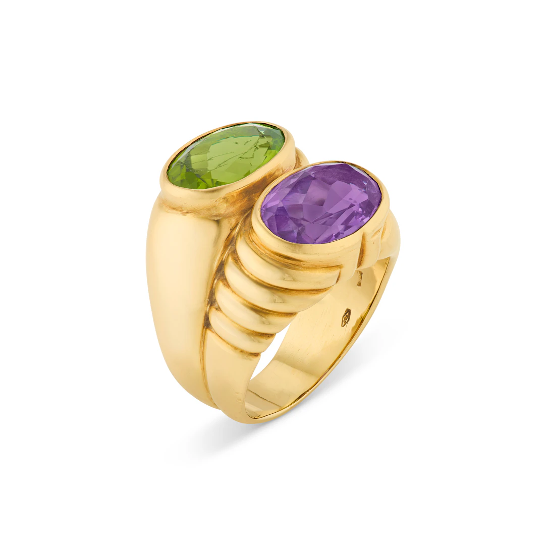 Bulgari Amethyst and Peridot 'Doppio' Ring