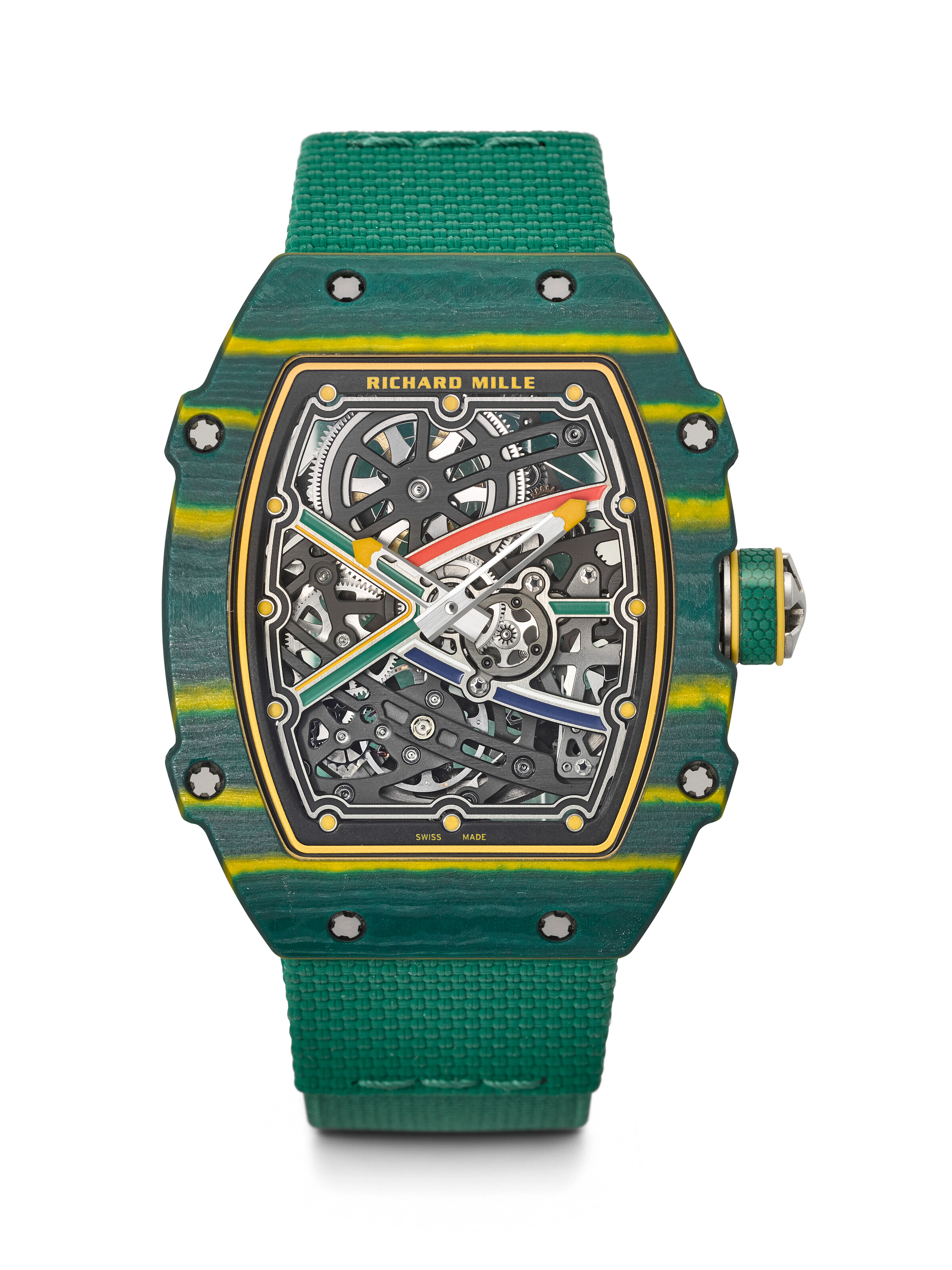 RICHARD MILLE. AN EXTREMELY RARE AND HIGHLY ATTRACTIVE YELLOW AND
