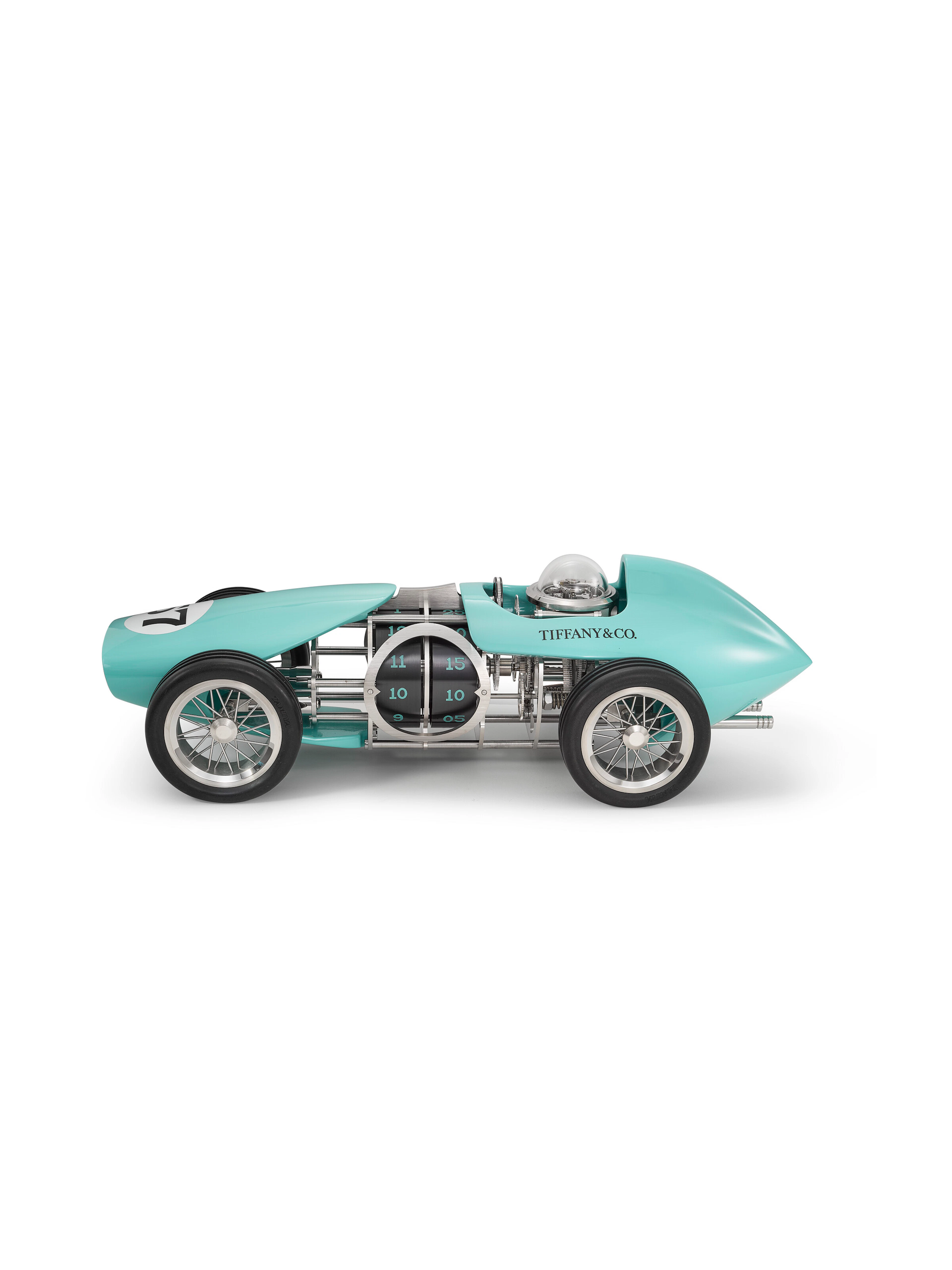 Tiffany & Co. A Playful Stainless Steel and Aluminium Desk Clock with