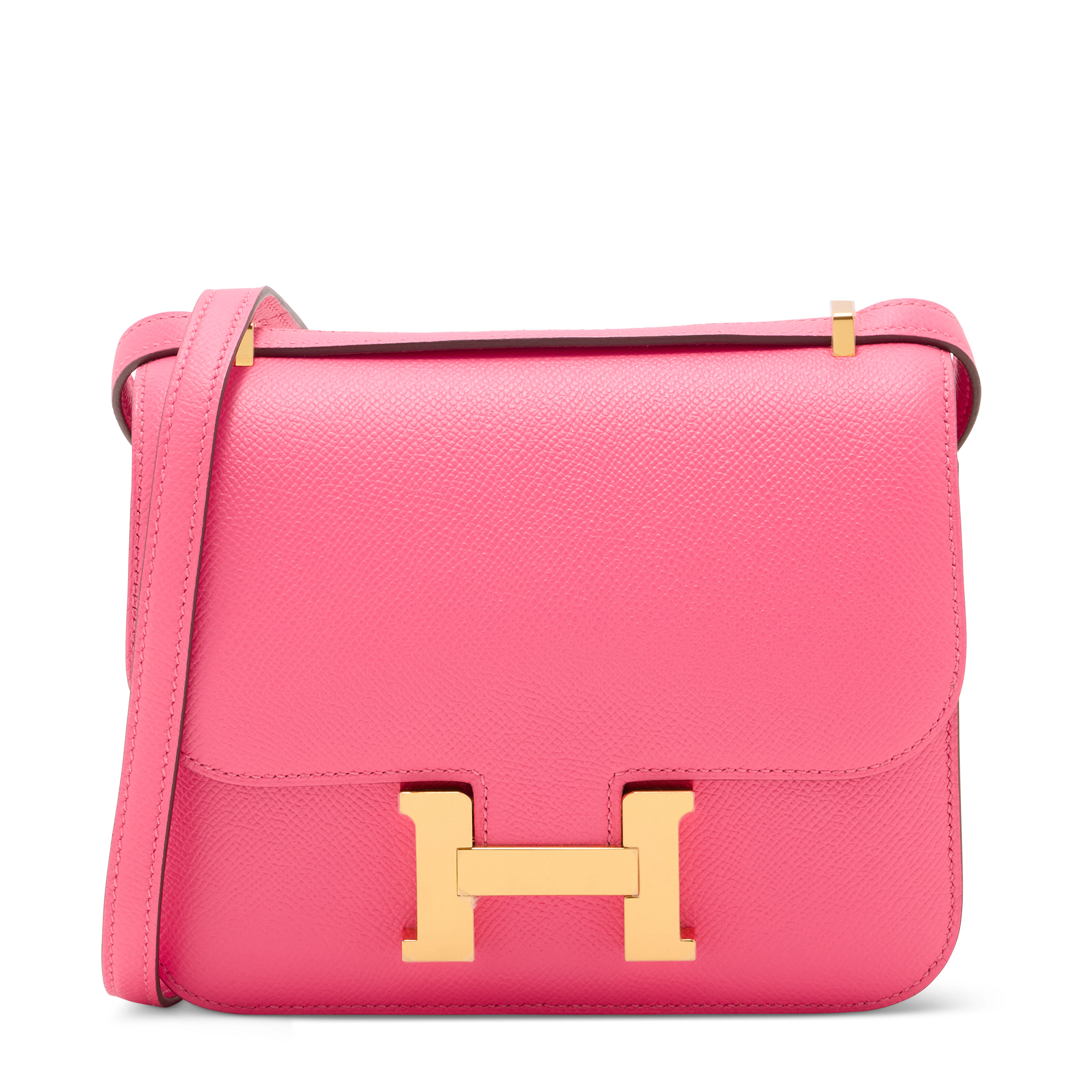 A SPECIAL ORDER ROSE AZALÉE & CUIVRE EPSOM LEATHER MINI CONSTANCE