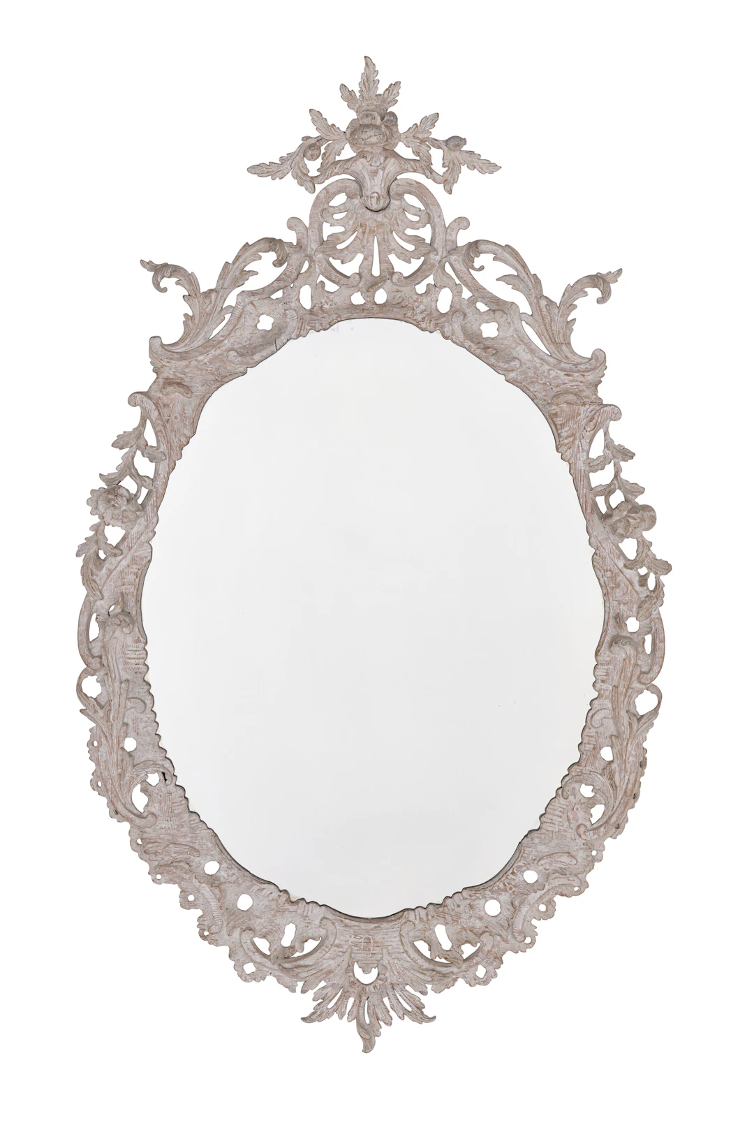 A George Ii White-Painted Oval Mirror