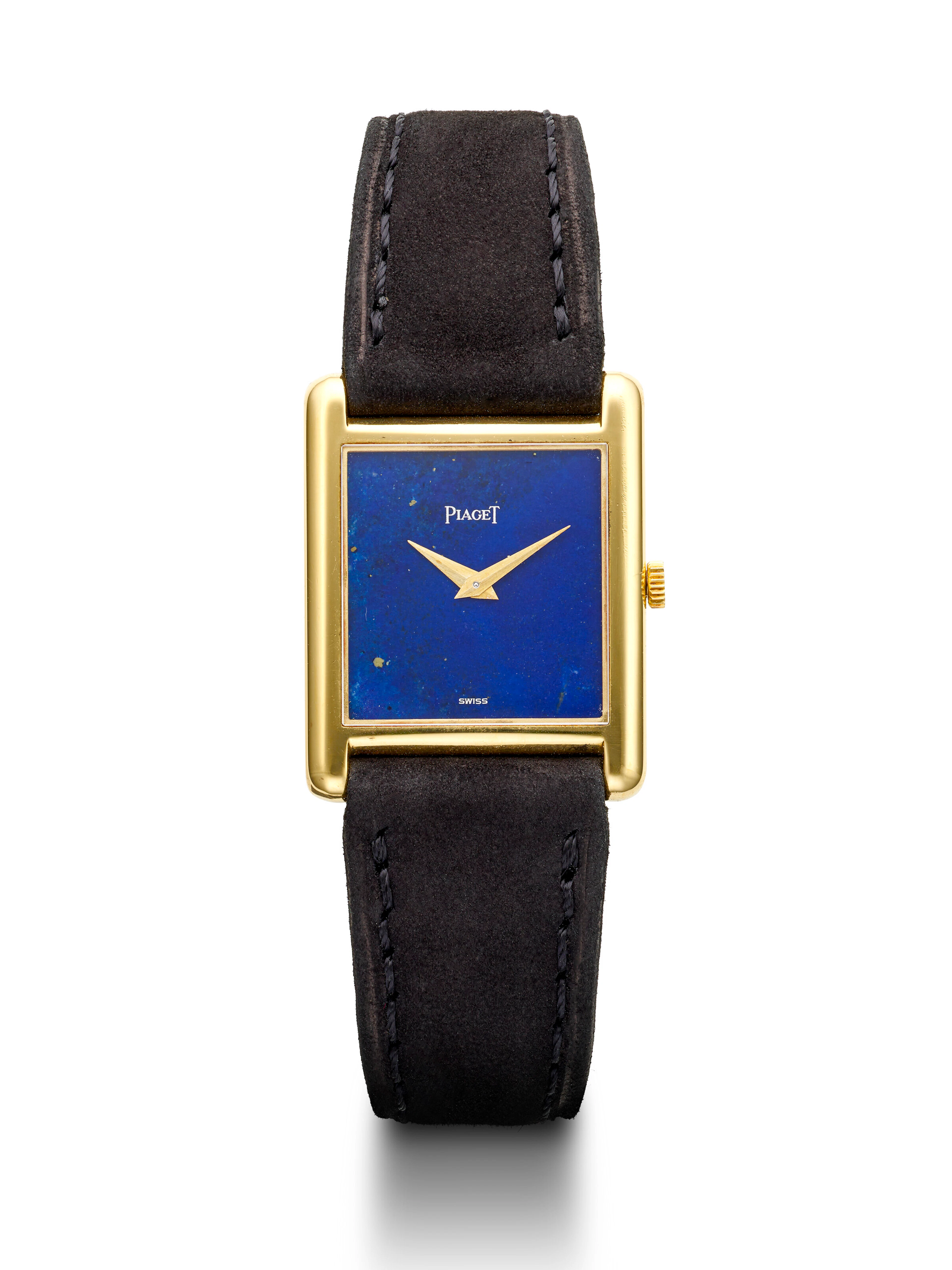 Piaget, Yellow Gold Square Wristwatch with Lapis Lazuli Dial, Ref. 90802